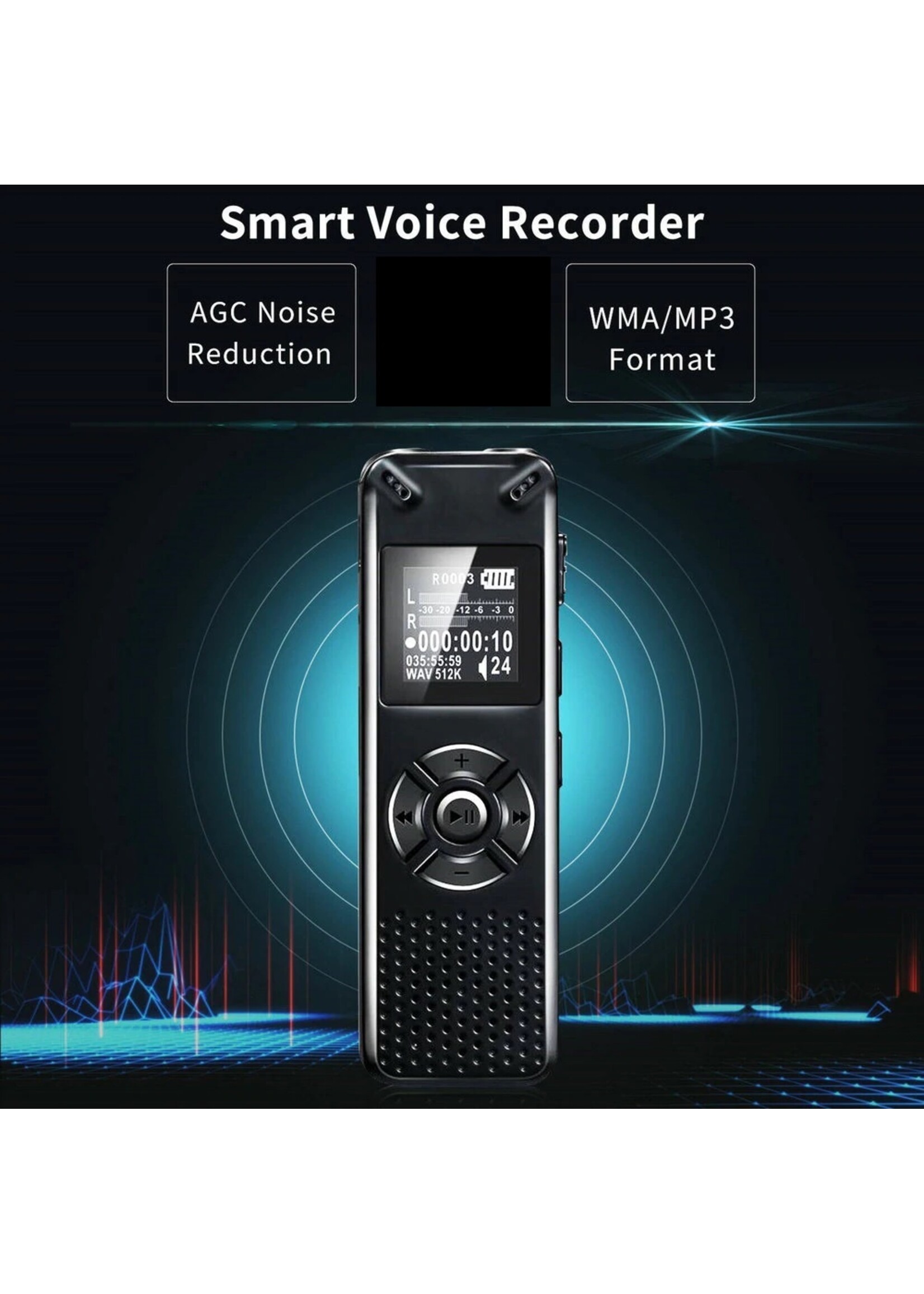 Premium Digitale Recorder - Premium Voice Recorder - Multifunctionele Voice Recorder - Dictafoon 8 GB - Audio Memo Recorder Met USB - Spraak Recorder - Sound – Geluid Recorder - Opname Apparaat - Met MP3 Speler Functie – 8GB