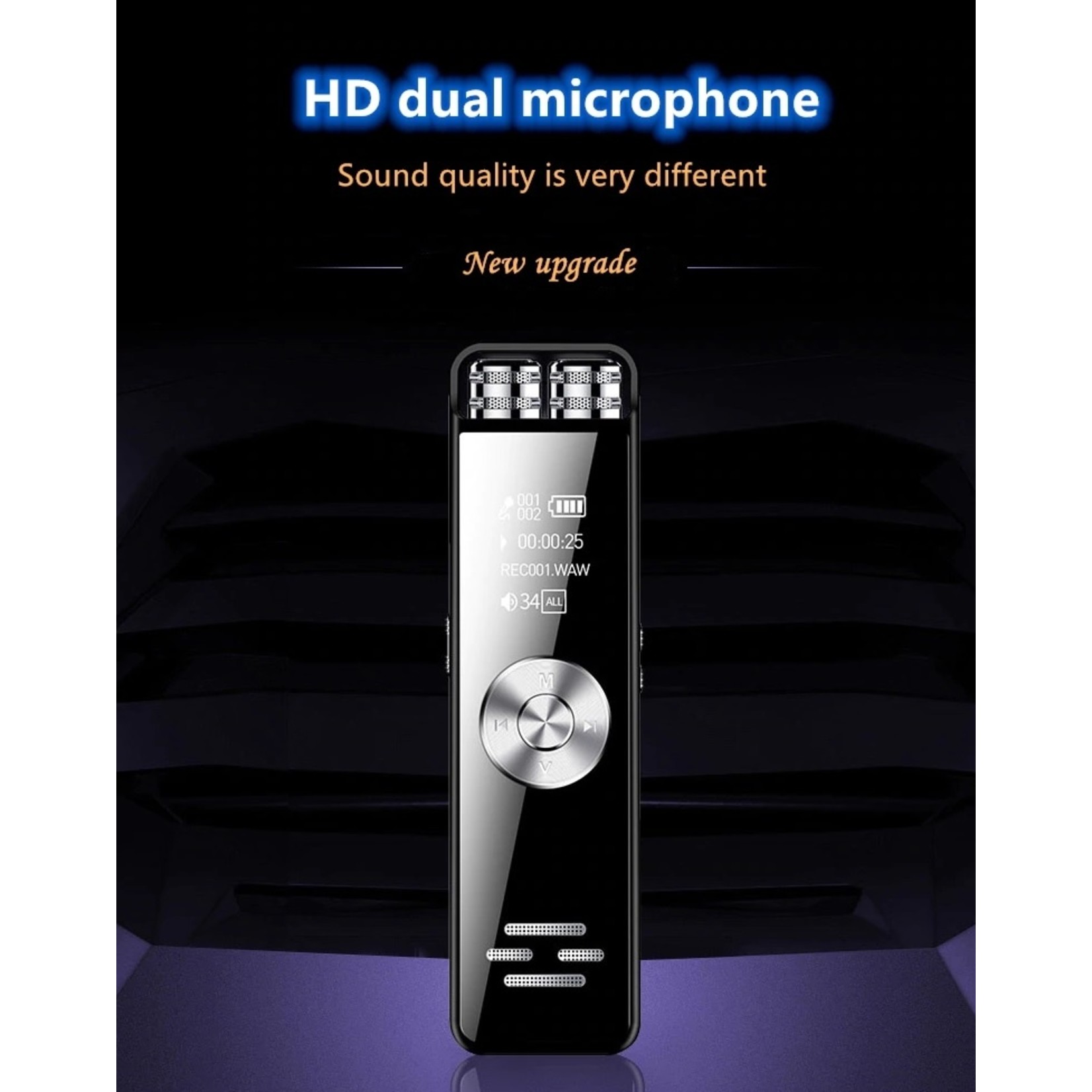 Premium Digitale Recorder - Premium Voice Recorder - Multifunctionele Voice Recorder - Dictafoon 8 GB - Audio Memo Recorder Met USB - Spraak Recorder - Sound – Geluid Recorder - Opname Apparaat - Met MP3 Speler Functie – 8GB