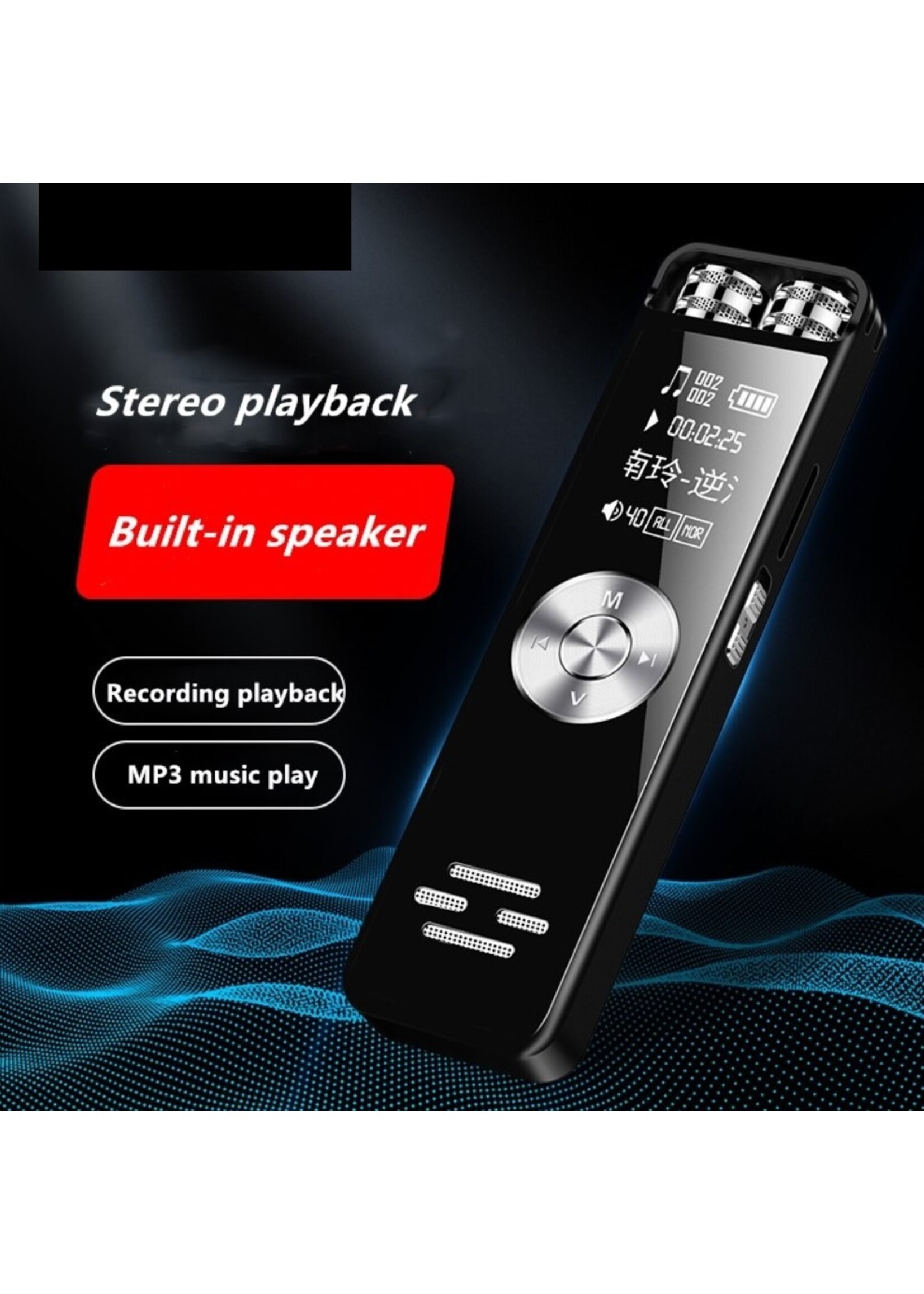 Premium Digitale Recorder - Premium Voice Recorder - Multifunctionele Voice Recorder - Dictafoon 8 GB - Audio Memo Recorder Met USB - Spraak Recorder - Sound – Geluid Recorder - Opname Apparaat - Met MP3 Speler Functie – 8GB