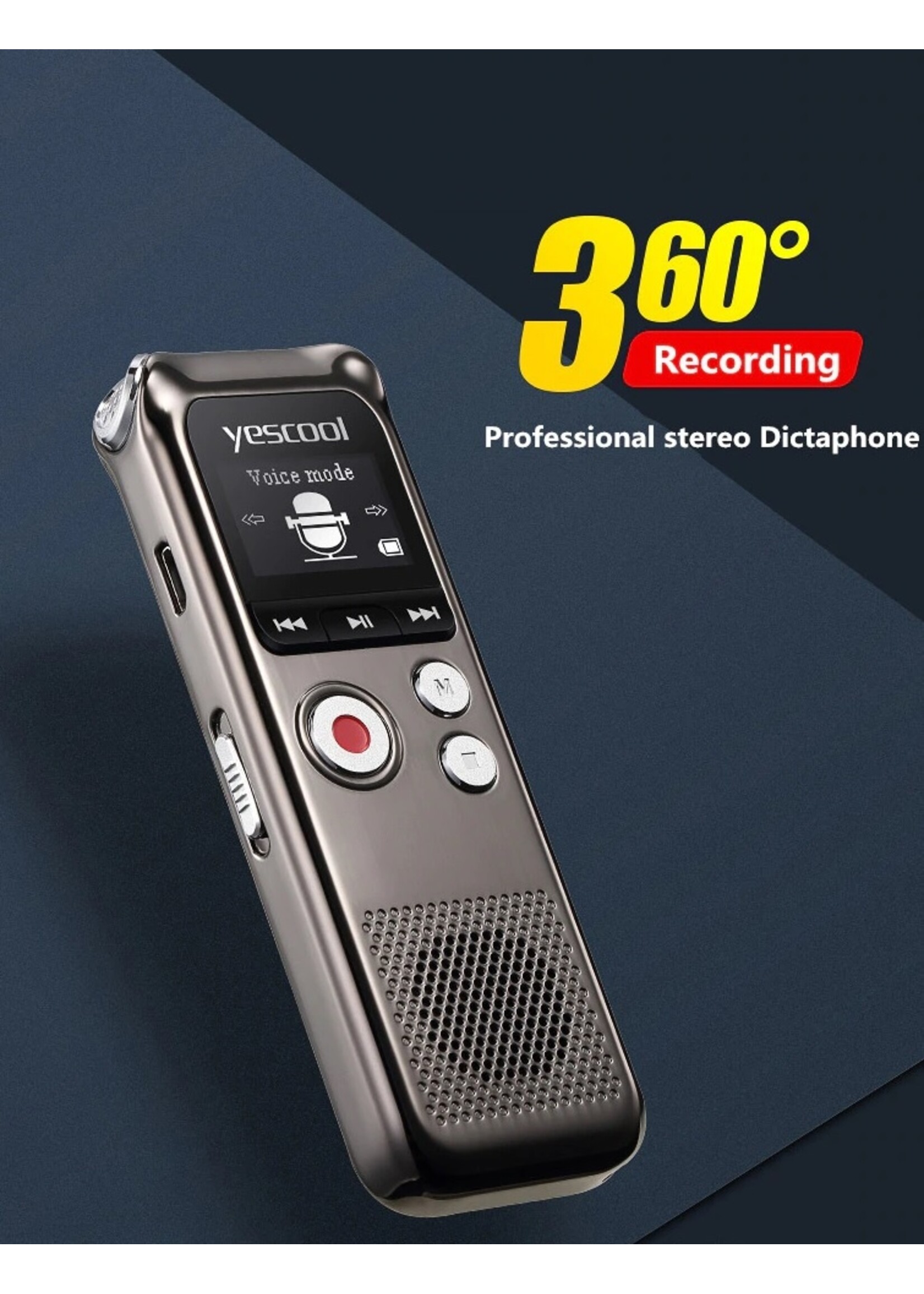 Premium Digitale Recorder - Premium Voice Recorder - Multifunctionele Voice Recorder - Dictafoon 8 GB - Audio Memo Recorder Met USB - Spraak Recorder - Sound – Geluid Recorder - Opname Apparaat - Met MP3 Speler Functie – 8GB