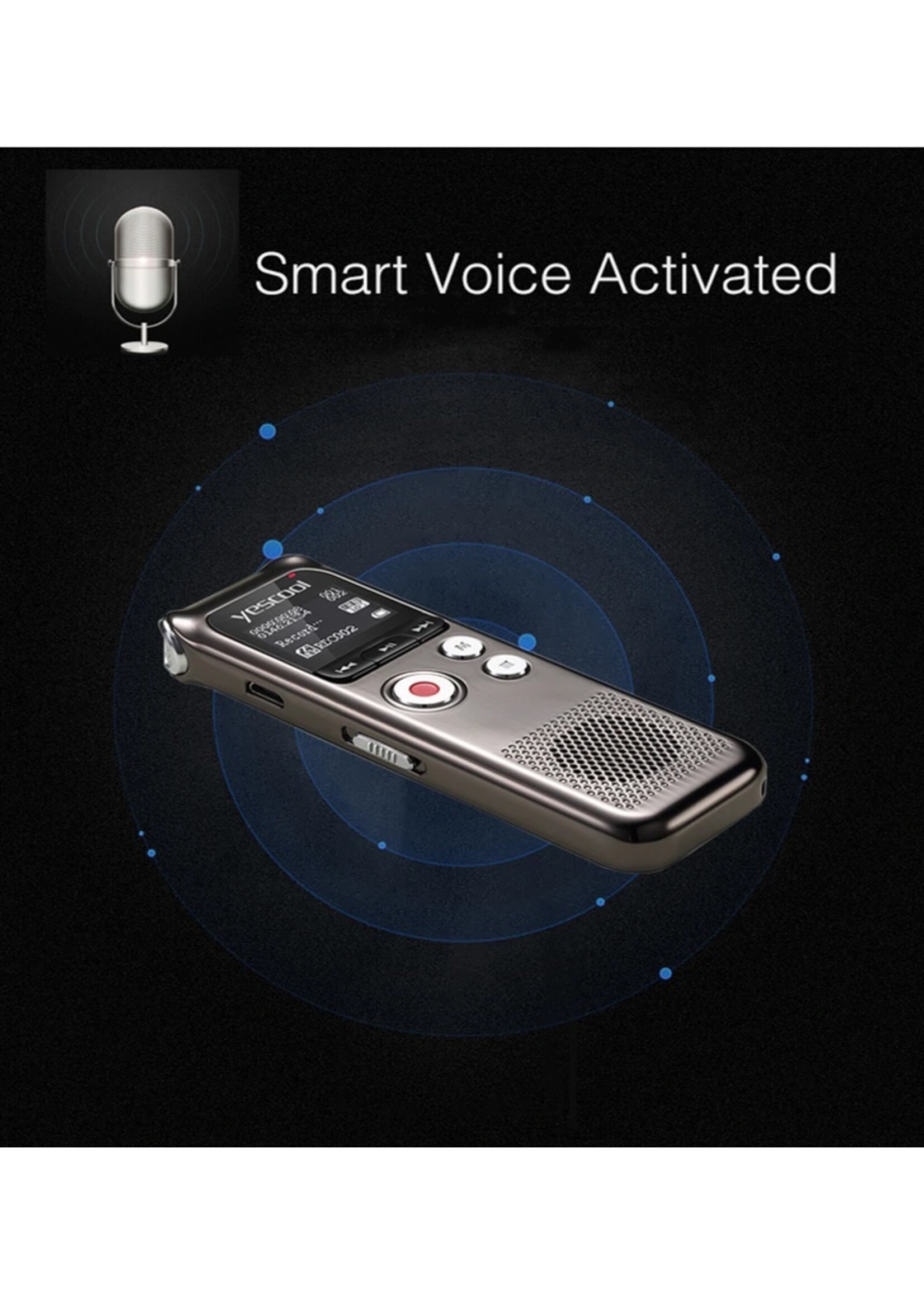 Premium Digitale Recorder - Premium Voice Recorder - Multifunctionele Voice Recorder - Dictafoon 8 GB - Audio Memo Recorder Met USB - Spraak Recorder - Sound – Geluid Recorder - Opname Apparaat - Met MP3 Speler Functie – 8GB