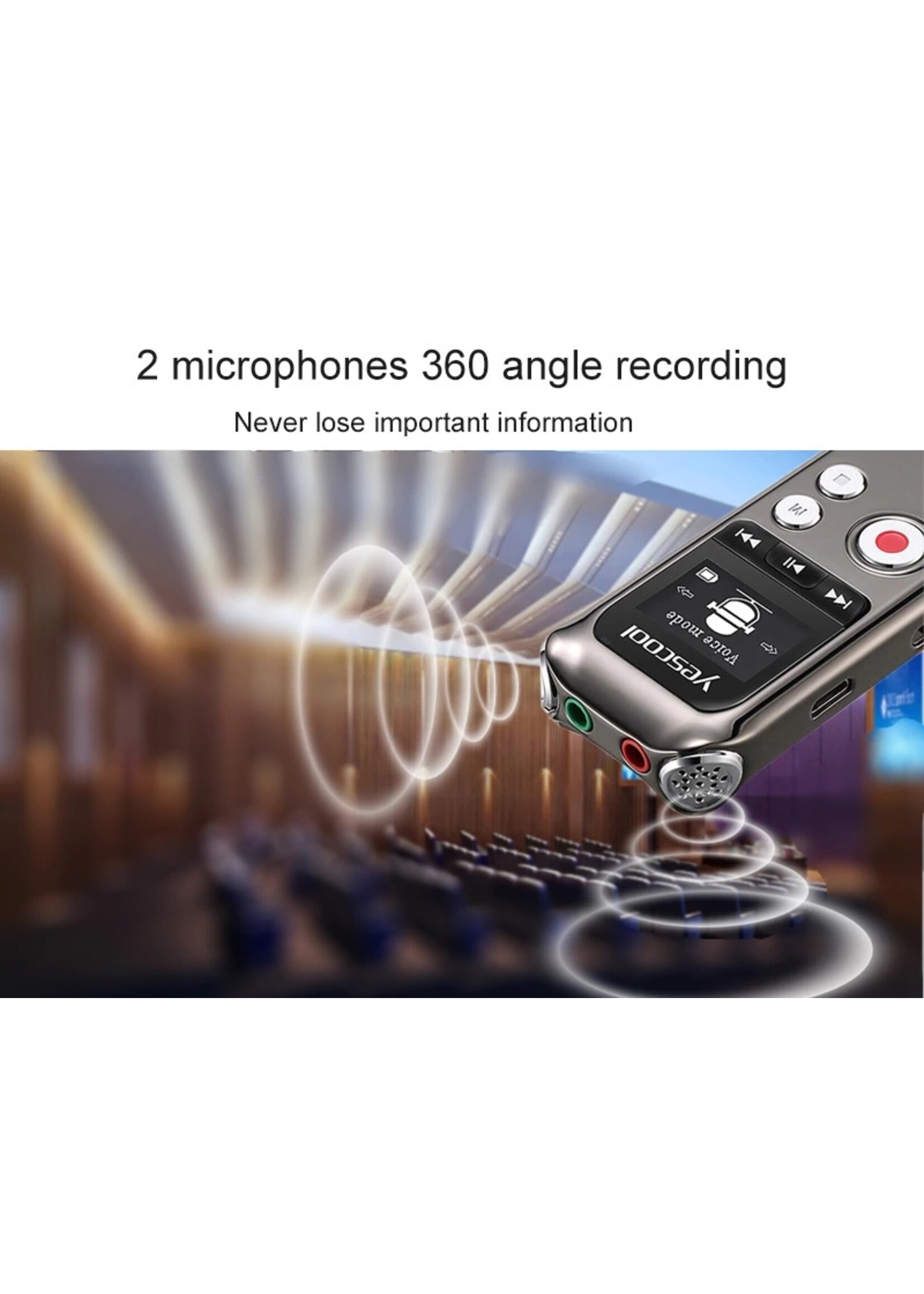 Premium Digitale Recorder - Premium Voice Recorder - Multifunctionele Voice Recorder - Dictafoon 8 GB - Audio Memo Recorder Met USB - Spraak Recorder - Sound – Geluid Recorder - Opname Apparaat - Met MP3 Speler Functie – 8GB