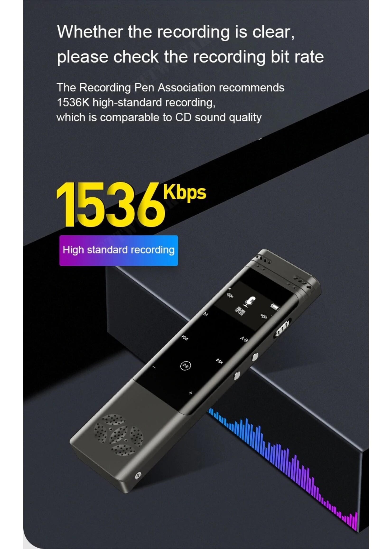 Premium Digitale Recorder - Premium Voice Recorder - Multifunctionele Voice Recorder - Dictafoon 8 GB - Audio Memo Recorder Met USB - Spraak Recorder - Sound – Geluid Recorder - Opname Apparaat - Met MP3 Speler Functie – 8GB