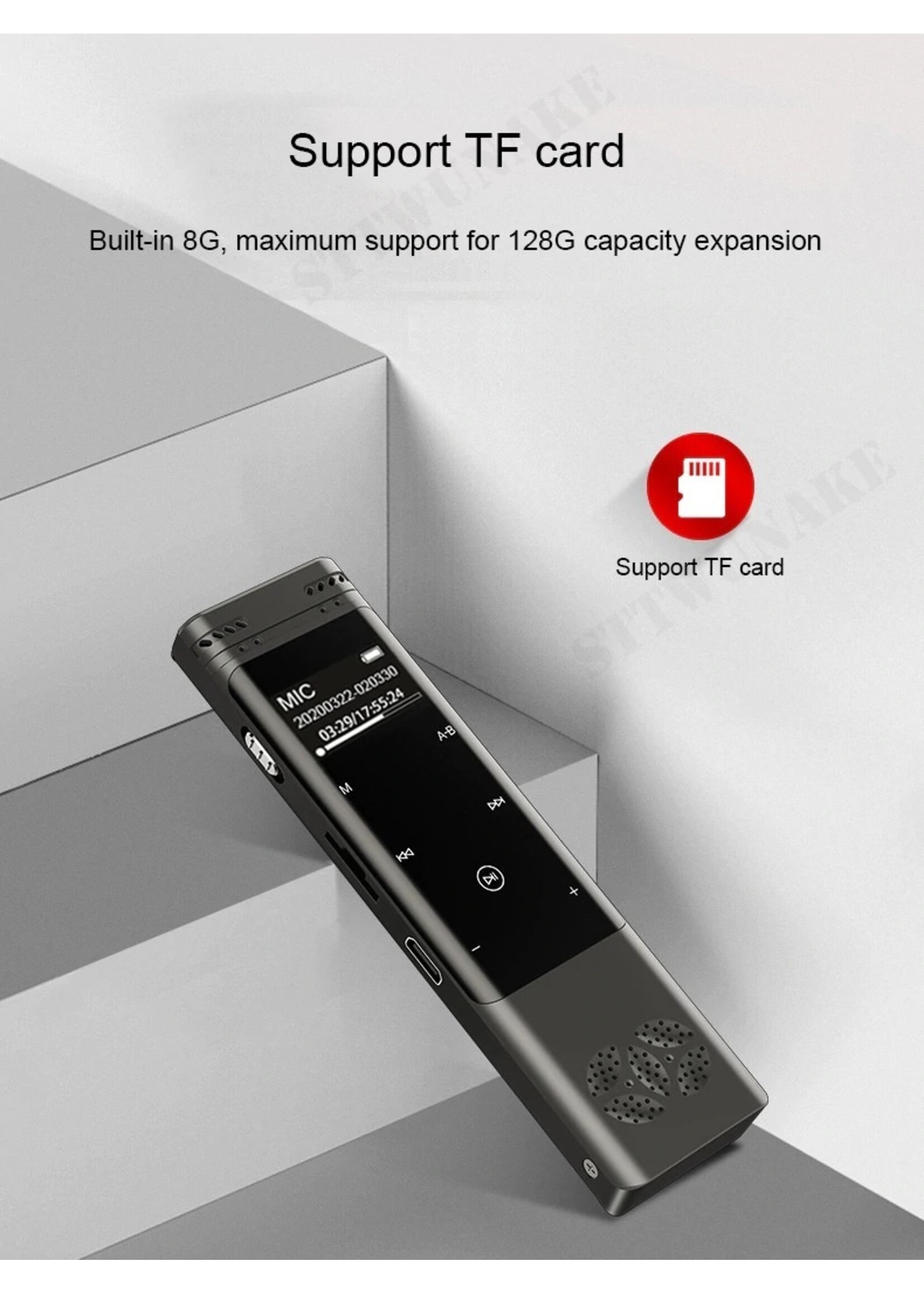 Premium Digitale Recorder - Premium Voice Recorder - Multifunctionele Voice Recorder - Dictafoon 8 GB - Audio Memo Recorder Met USB - Spraak Recorder - Sound – Geluid Recorder - Opname Apparaat - Met MP3 Speler Functie – 8GB