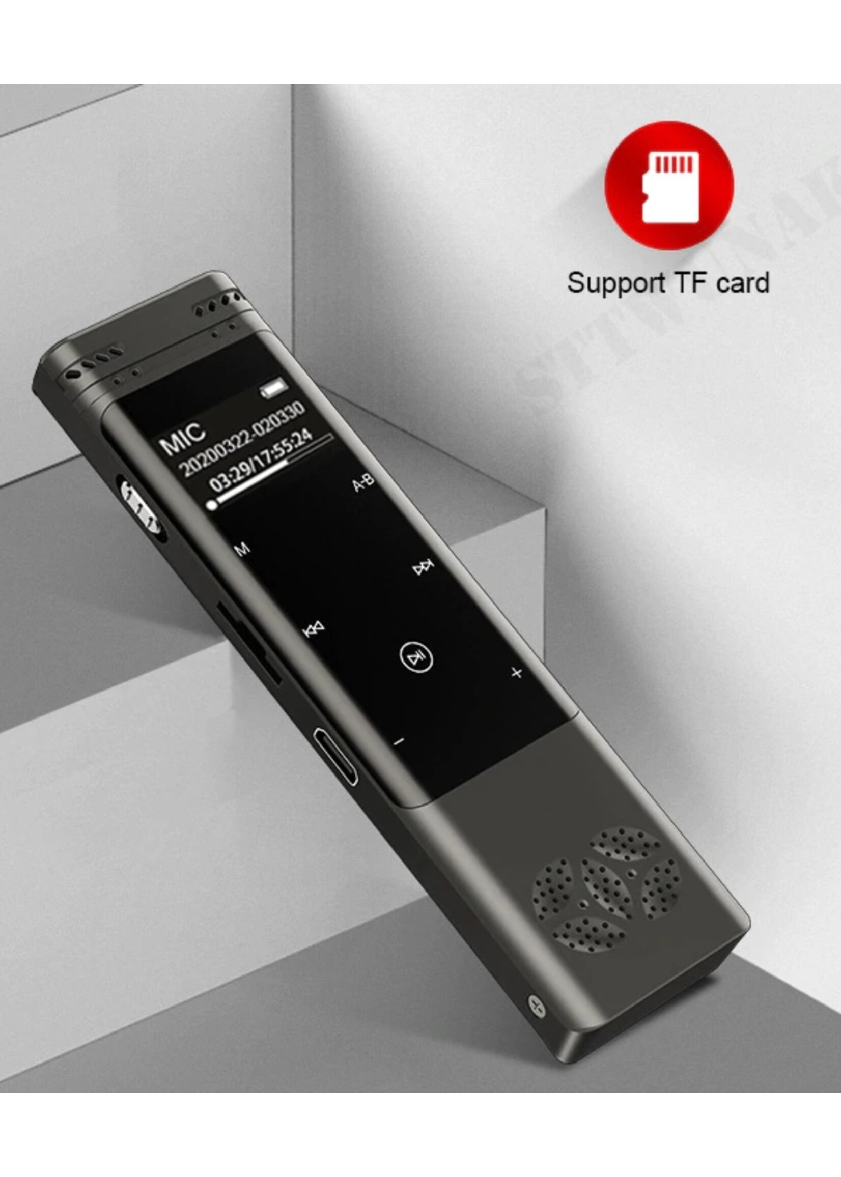 Premium Digitale Recorder - Premium Voice Recorder - Multifunctionele Voice Recorder - Dictafoon 8 GB - Audio Memo Recorder Met USB - Spraak Recorder - Sound – Geluid Recorder - Opname Apparaat - Met MP3 Speler Functie – 8GB