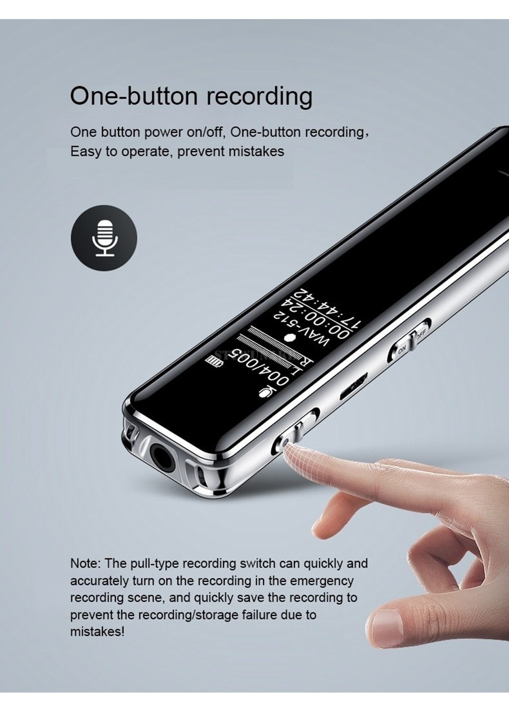 Premium Digitale Recorder - Premium Voice Recorder - Multifunctionele Voice Recorder - Dictafoon 8 GB - Audio Memo Recorder Met USB - Spraak Recorder - Sound – Geluid Recorder - Opname Apparaat - Met MP3 Speler Functie – 8GB