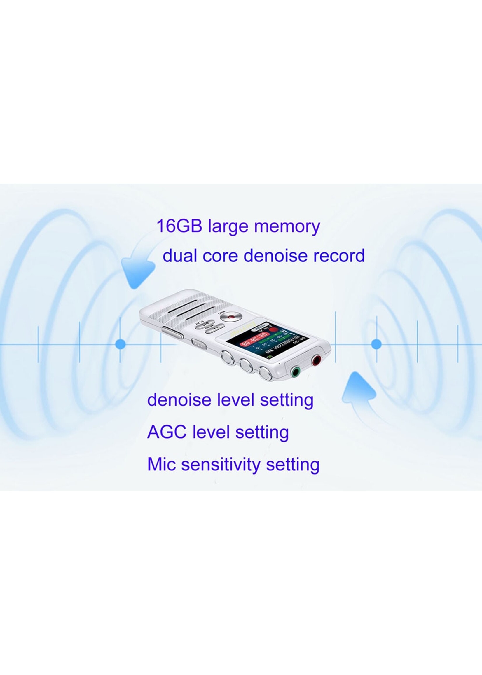 Premium Digitale Recorder - Premium Voice Recorder - Multifunctionele Voice Recorder - Dictafoon 16 GB - Audio Memo Recorder Met USB - Spraak Recorder - Sound – Geluid Recorder - Opname Apparaat - Met MP3 Speler Functie – 16GB