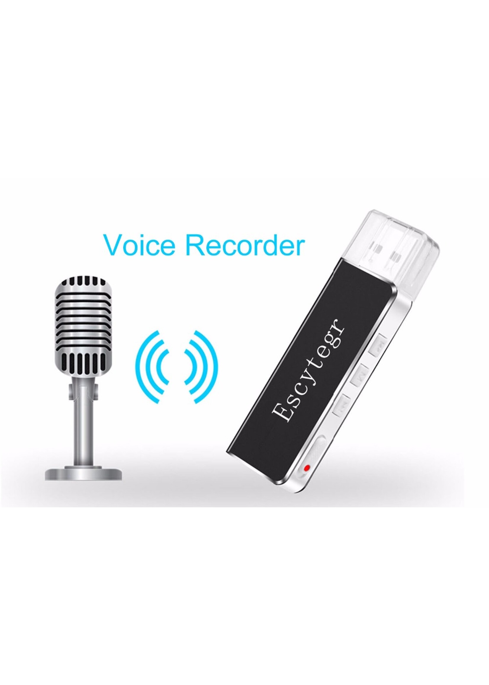 Premium Digitale Recorder - Premium Voice Recorder - Multifunctionele Voice Recorder - Dictafoon 8 GB - Audio Memo Recorder Met USB - Spraak Recorder - Sound – Geluid Recorder - Opname Apparaat - Met MP3 Speler Functie – 8GB