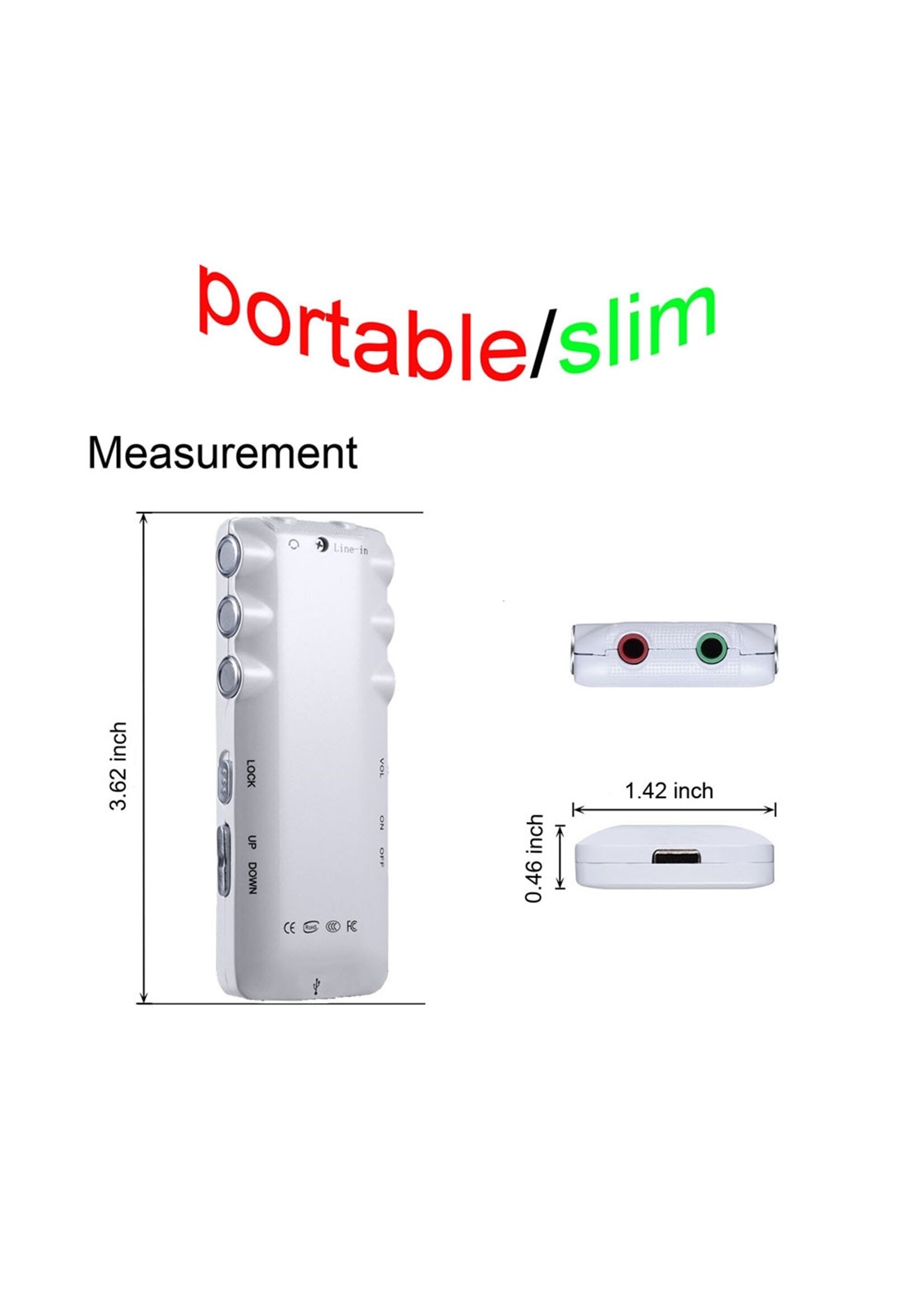 Premium Digitale Recorder - Premium Voice Recorder - Multifunctionele Voice Recorder - Dictafoon 8 GB - Audio Memo Recorder Met USB - Spraak Recorder - Sound – Geluid Recorder - Opname Apparaat - Met MP3 Speler Functie – 8GB