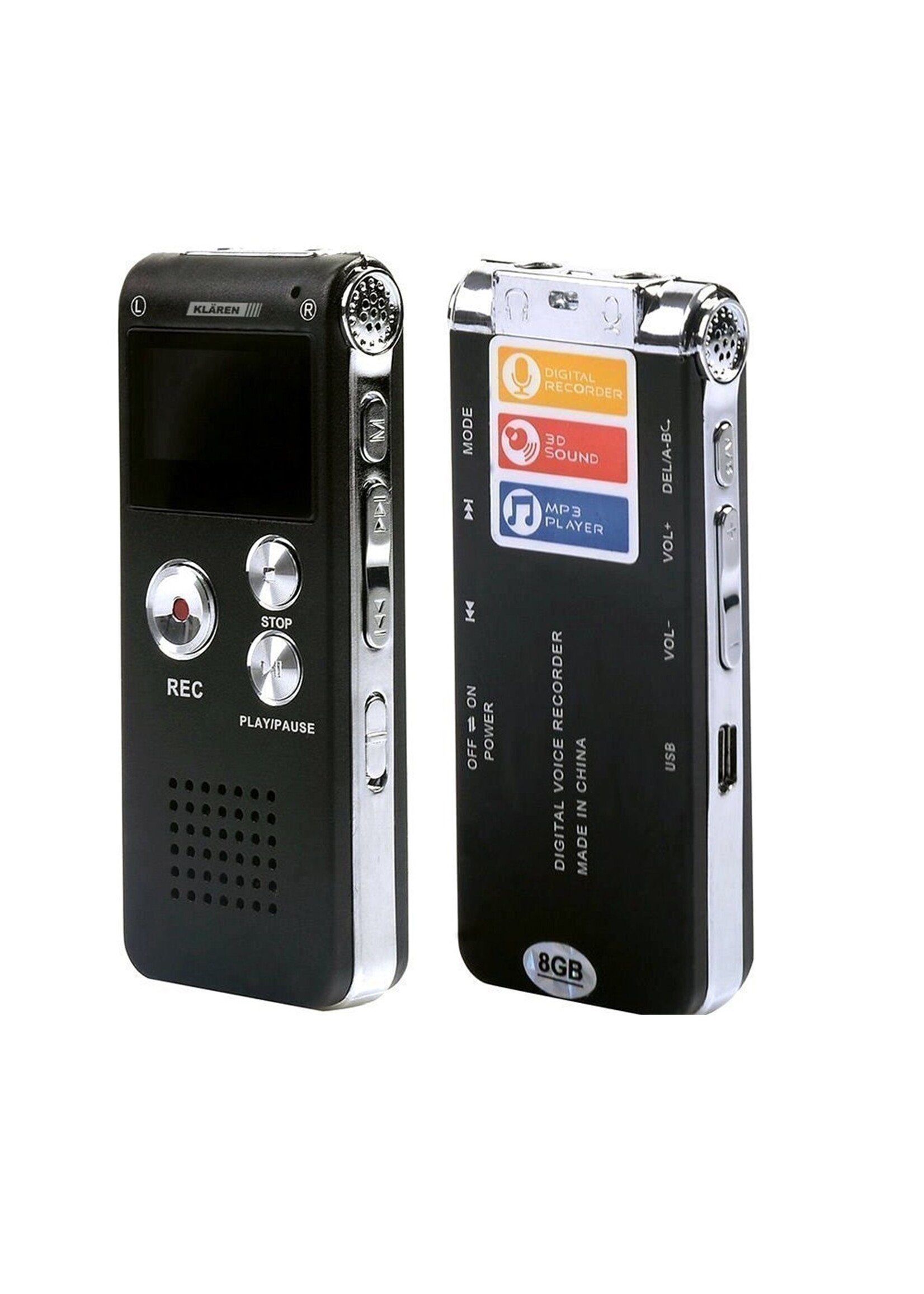 Premium Digitale - Premium Voice Recorder - Multifunctionele Voice Recorder - Dictafoon 16 GB - Audio Memo Recorder Met USB - Spraak Recorder - Sound – Geluid Recorder - Opname Apparaat - Met MP3 Speler Functie – Paars