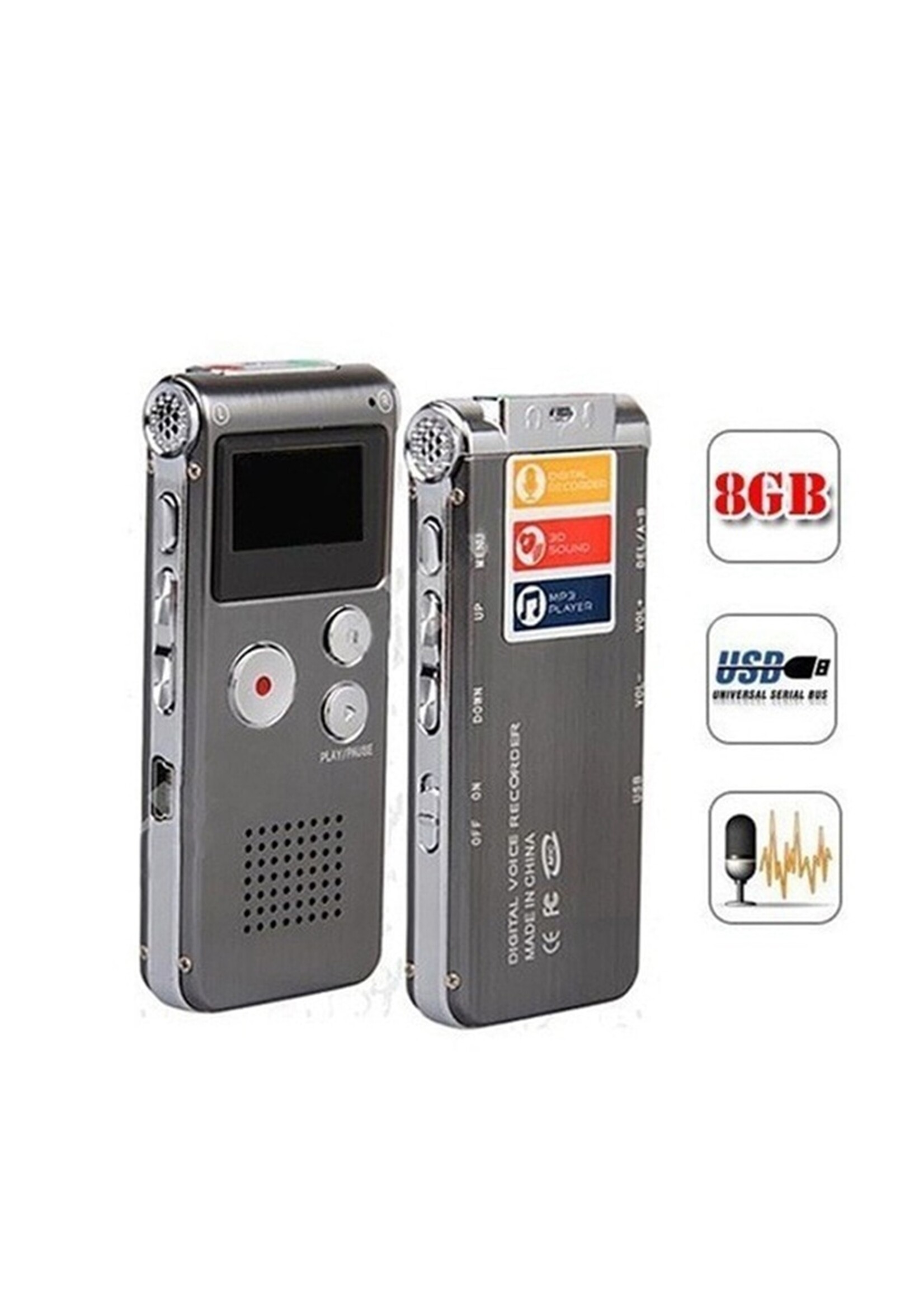 Premium Digitale - Premium Voice Recorder - Multifunctionele Voice Recorder - Dictafoon 16 GB - Audio Memo Recorder Met USB - Spraak Recorder - Sound – Geluid Recorder - Opname Apparaat - Met MP3 Speler Functie – Paars