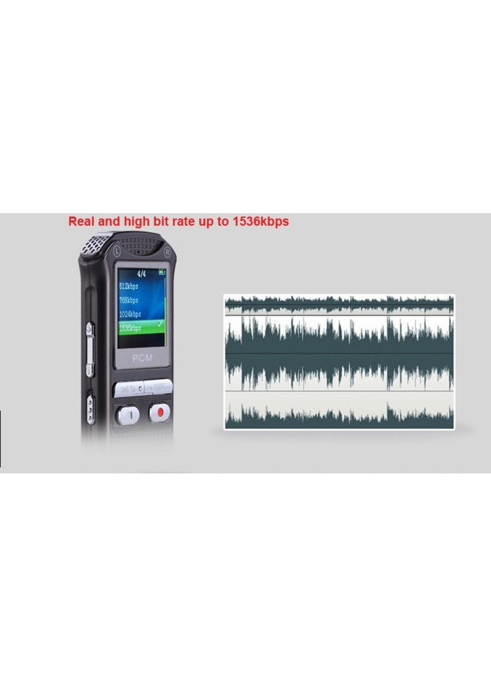audiorecorder 60m, spraakrecorder 8GB, tijdstempel + spraakgestuurd + wachtwoord digitale recorder