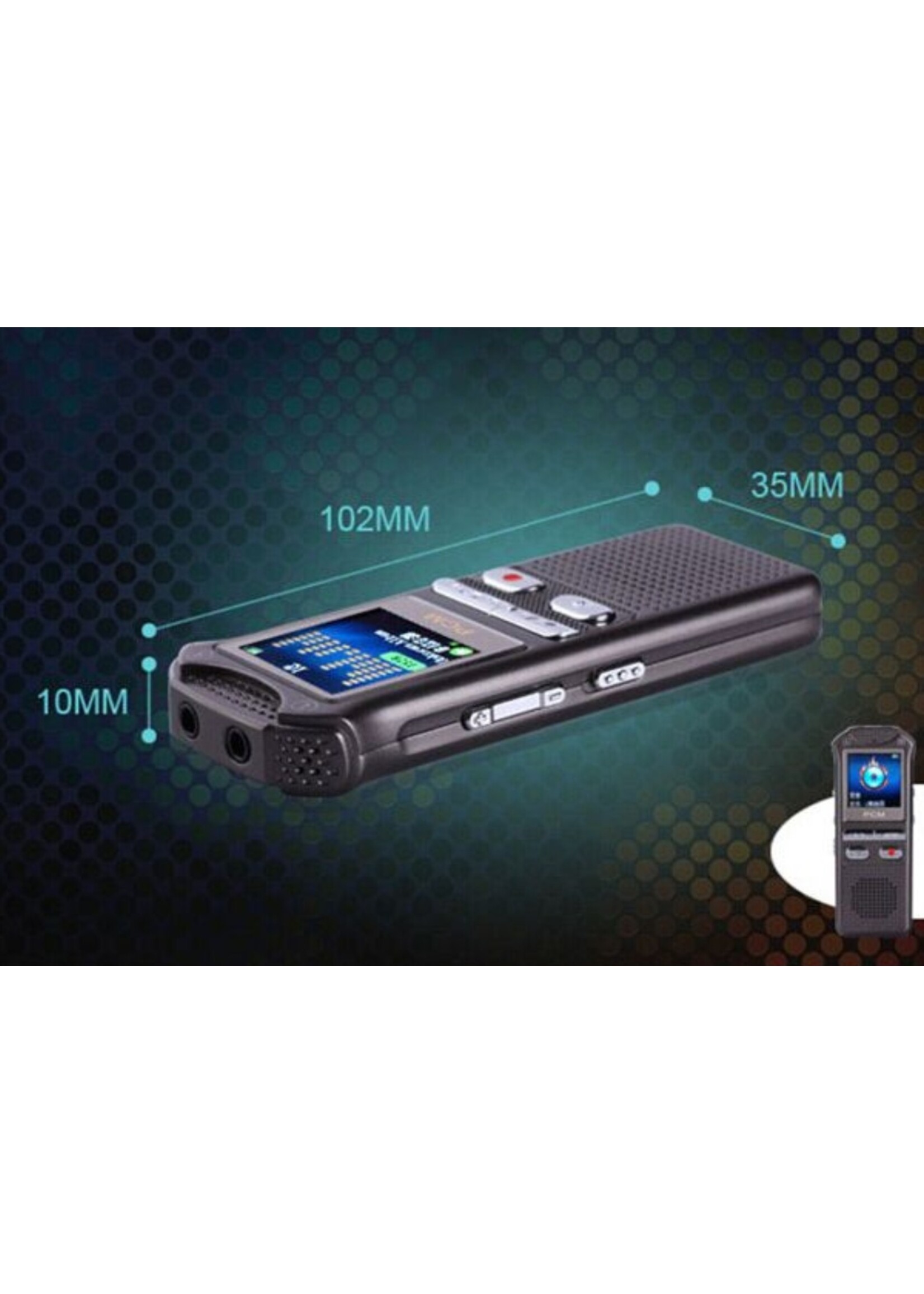 audiorecorder 60m, spraakrecorder 8GB, tijdstempel + spraakgestuurd + wachtwoord digitale recorder