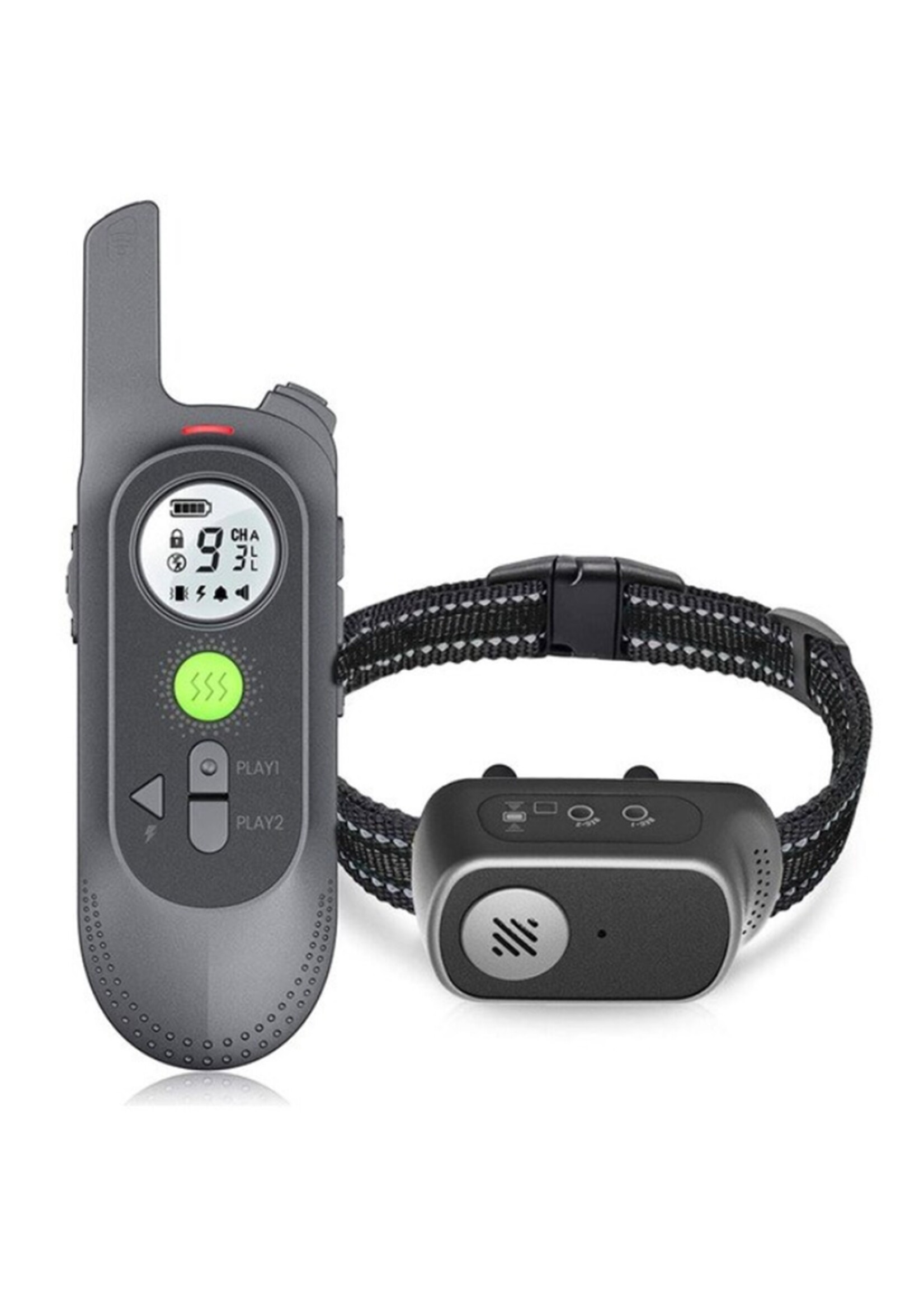Trainingshalsband voor honden met spraakopdracht, zoemer, vibratie- en vibratiemodus, oplaadbare waterdichte schokabsorberende halsband voor honden, met afstandsbediening van 250meter bereik