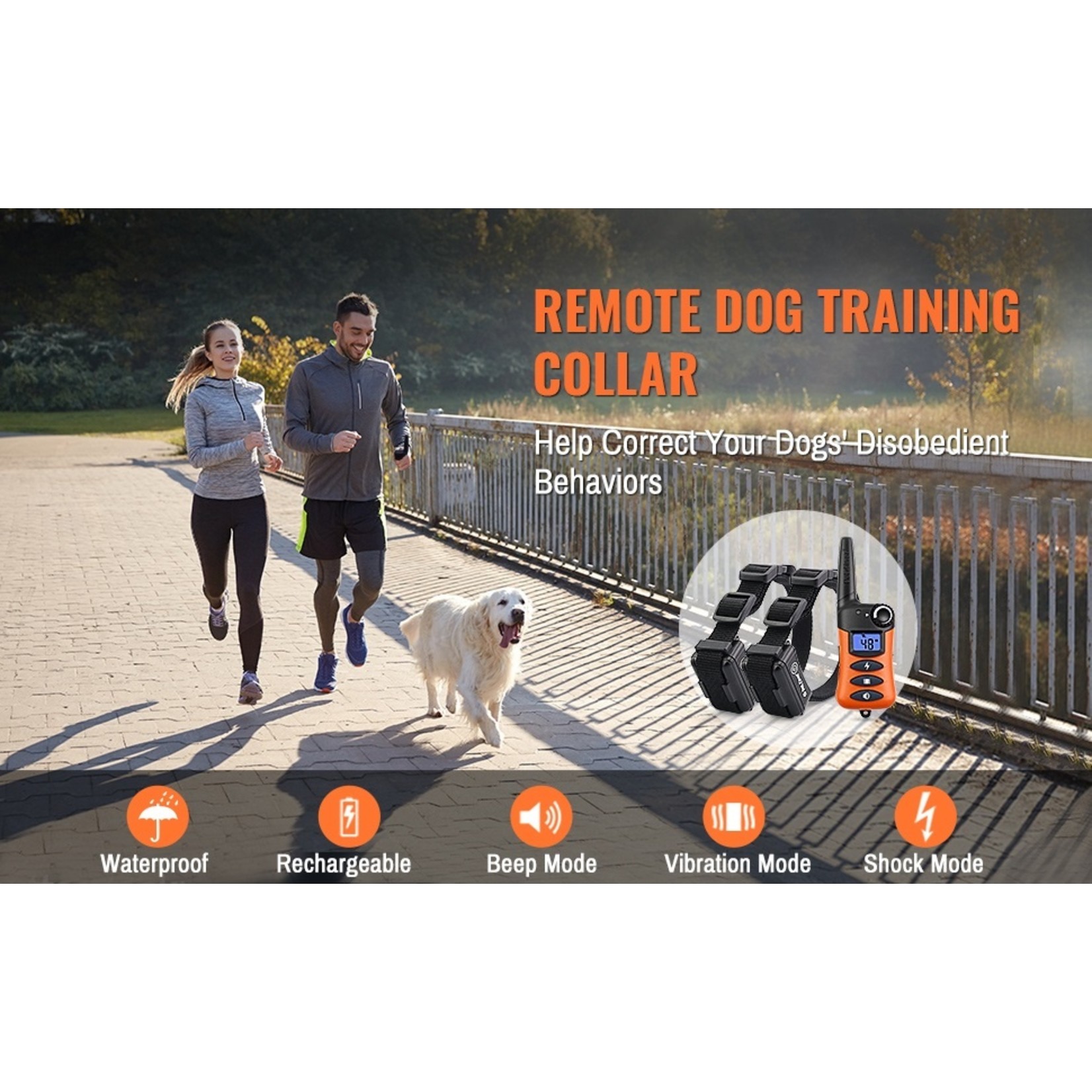 Petainer 620-2 - Trainingshalsband - Trainingsband - oplaadbaar – Stroomband – voor 2 honden