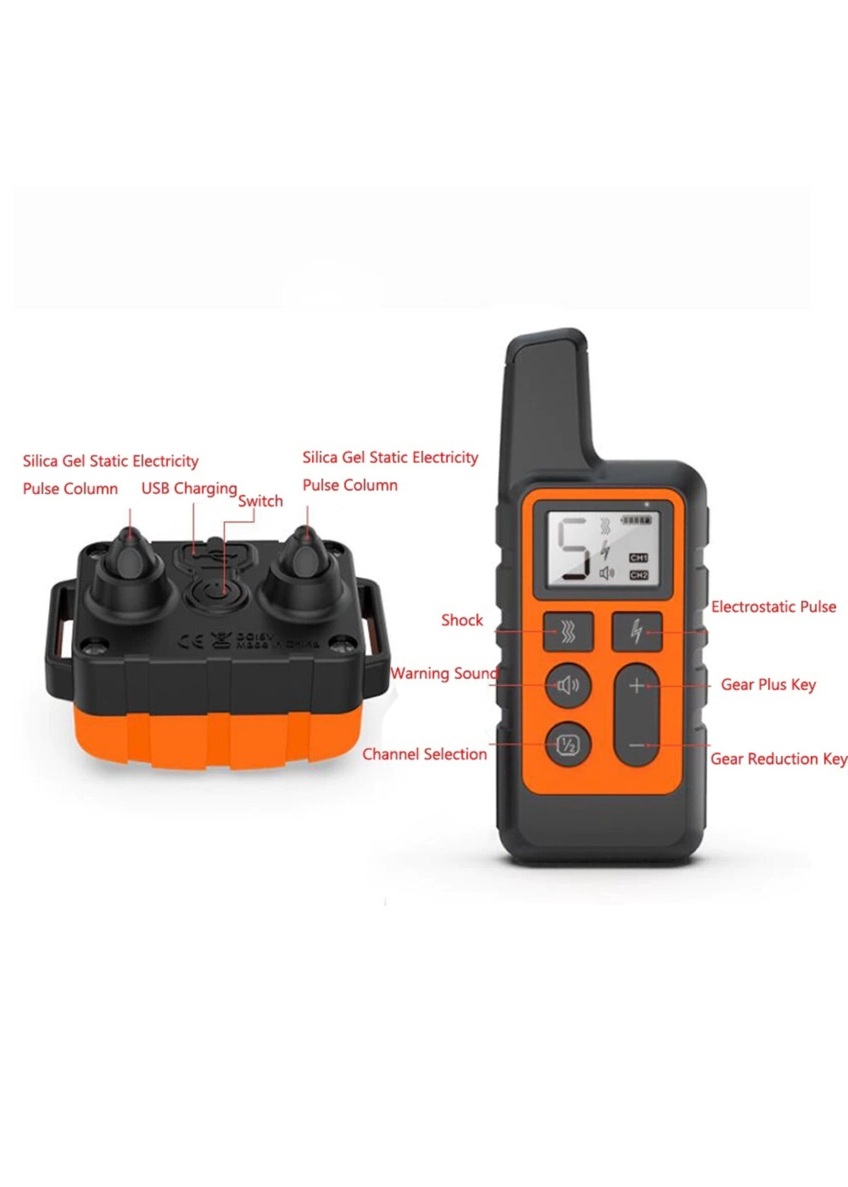 Honden trainingshalsband - Huisdier – Waterdicht - Oplaadbaar - Schokgeluid - Trillingen Antischors 250m Afstandsbediening voor meerdere maten honden