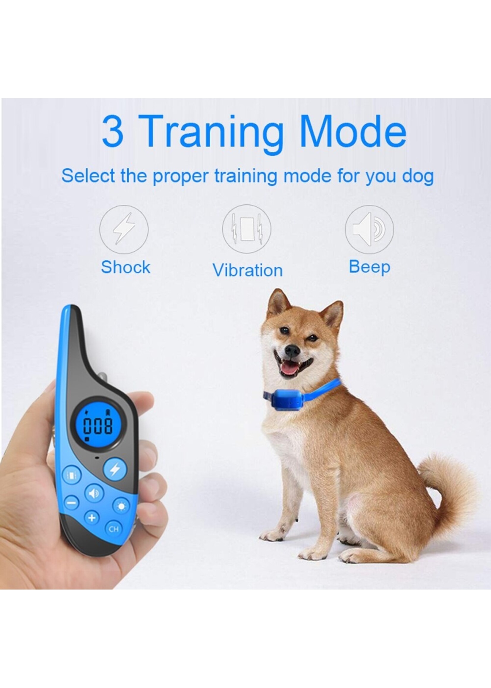 Doggy Training 300 M Pet Geluid, trilling en schok modus - Elektronisch - Stop Honden Blaffen Waterdichte en Oplaadbare Trainingsapparatuur