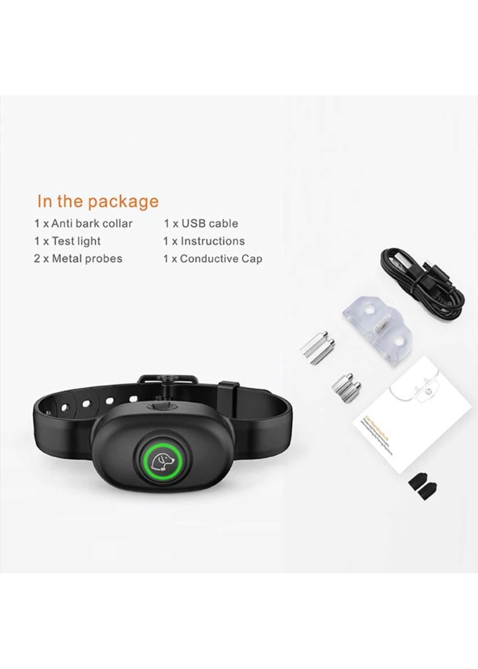 Oplaadbare Anti blaf hond Puppy Pet Training Halsband Bark Terminator Stop Elektrische schok Dierbenodigdheden Nieuw