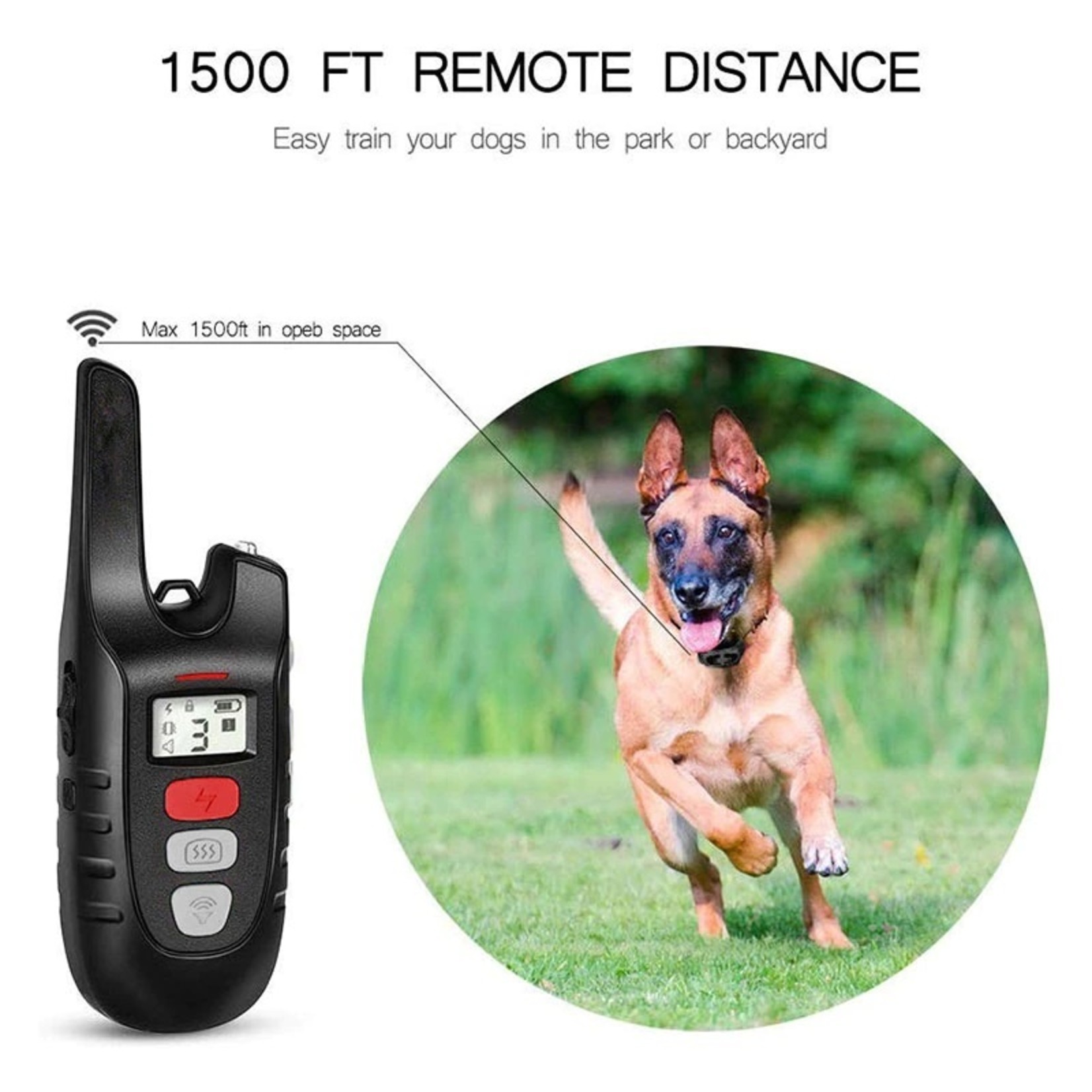 Elektrische hondentrainingshalsband met afstandsbediening voor honden Veilig Geen schokgeluid & trillende blafband Oplaadbaar en waterdicht