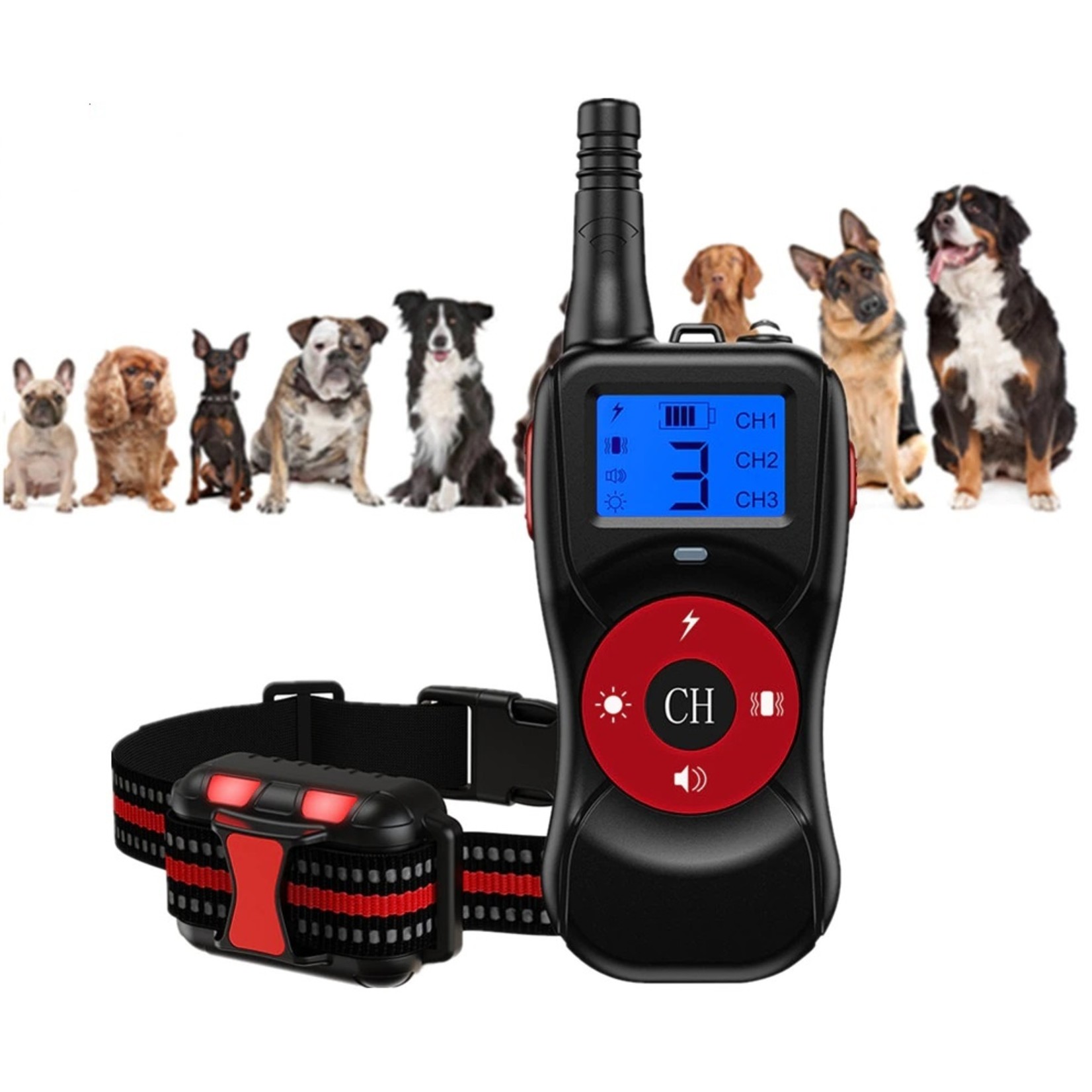 Trainingshalsband - 300M Hondentrainingshalsband -  Waterdichte USB Oplaadbare bediening