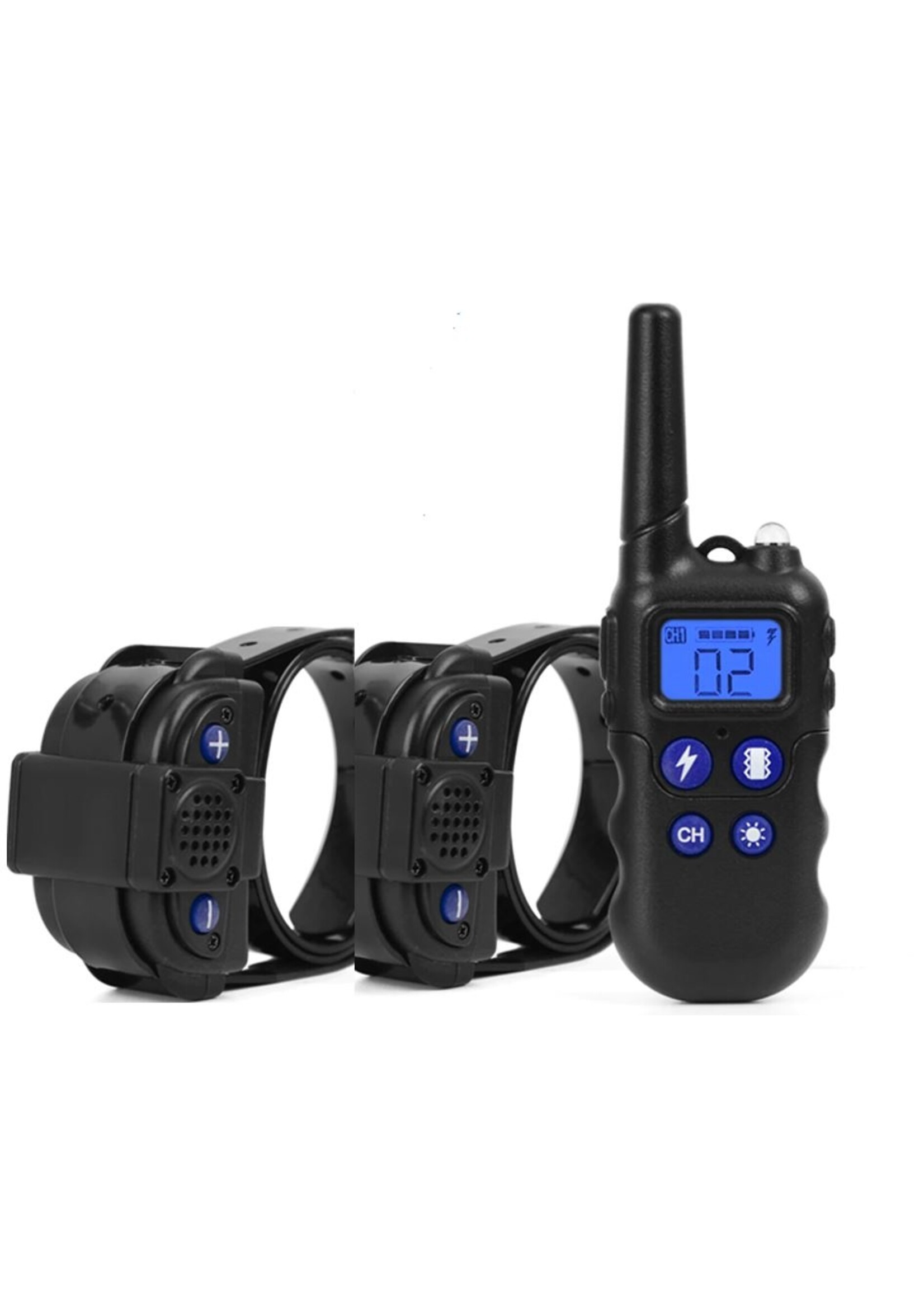 500M hondentrainingshalsband met walkietalkie - Oplaadbare halsband voor honden - Halsband Modi Pieptoon Trillingen Schok - waterdichte trainingshalsband – Voor 2 Honden