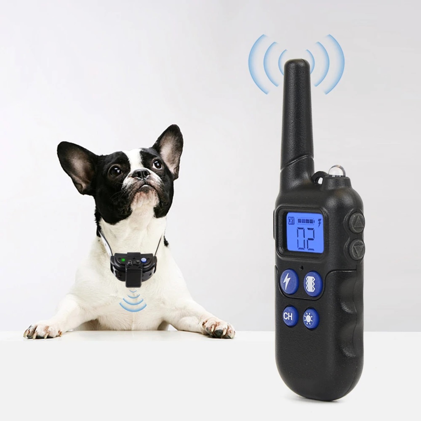 2000M met walkietalkie - Oplaadbare voor honden - Halsband Modi Pieptoon Trillingen Schok - waterdichte trainingshalsband – Voor Honden HE Products