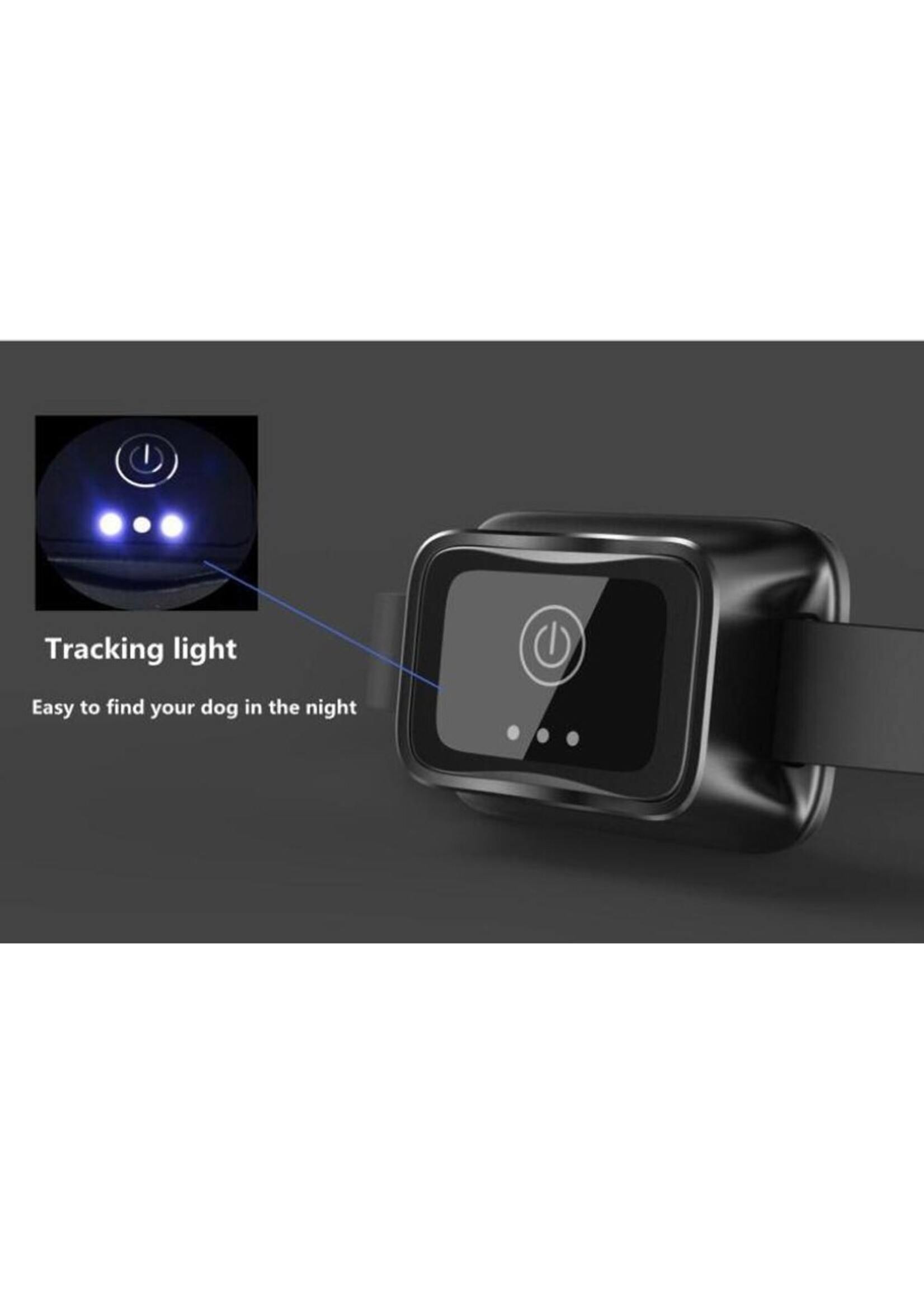 Oplaadbare hondentrainingshalsband - IP67 waterdichte stop-blafhalsband voor kleine middelgrote grote honden met licht LCD-scherm