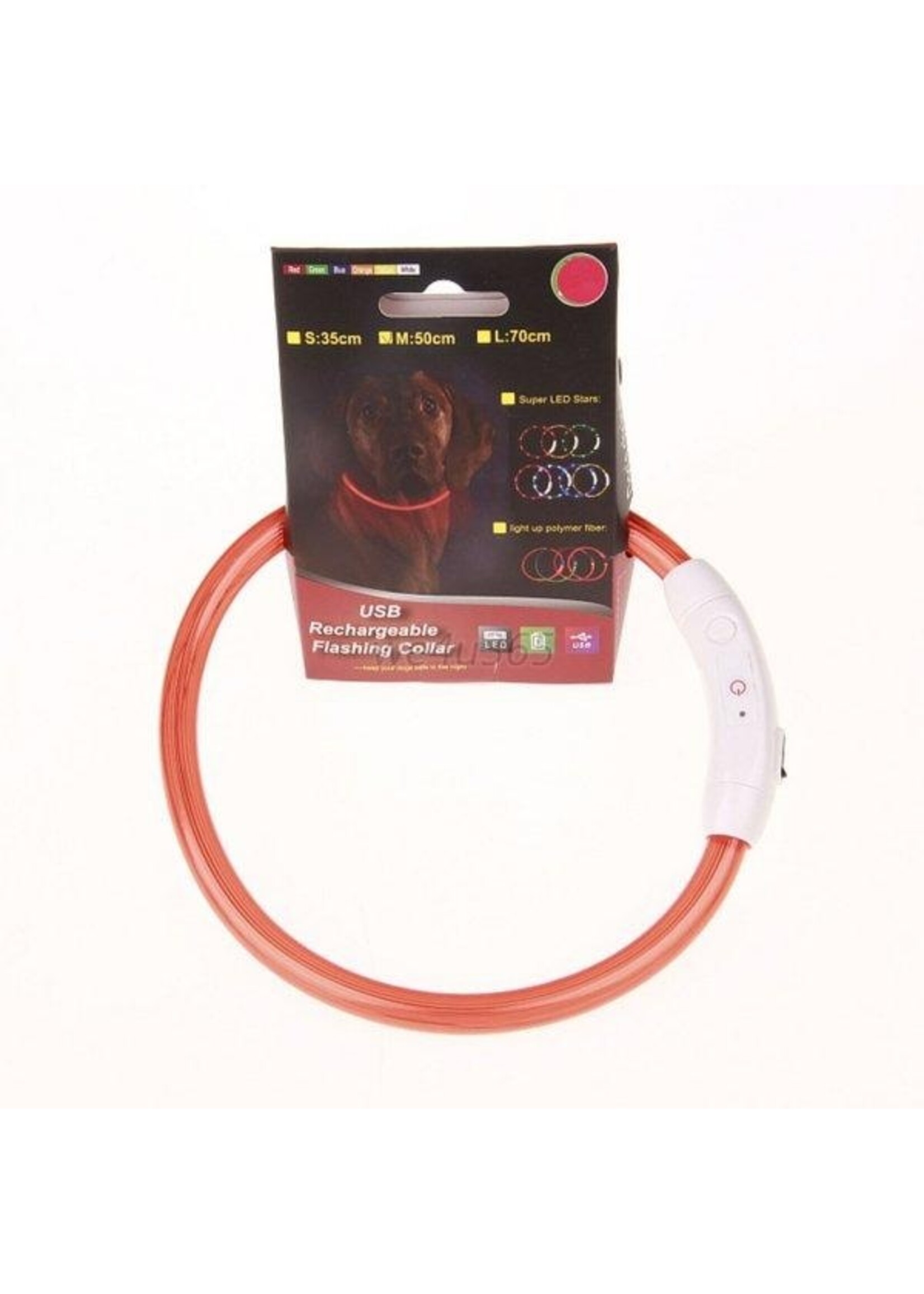 Eenvoudige USB LED Knipperlicht Band - Veiligheid - Hondenhalsband Oplaadbaar Veelkleurig