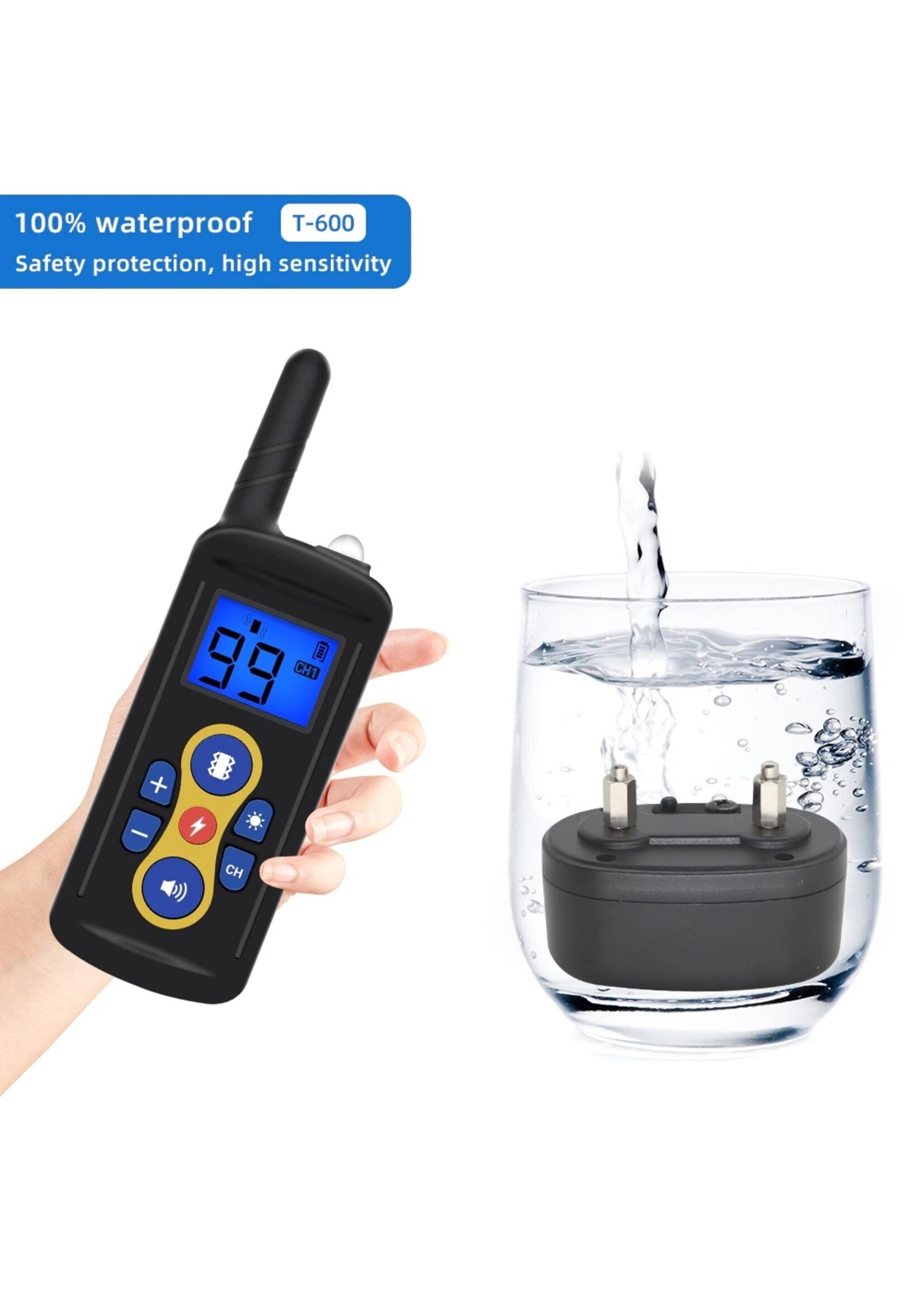 T-600 trainingshalsband op afstand – Trainen met uw hond – Trainingshalsband – Oplaadbare trainingshalsband