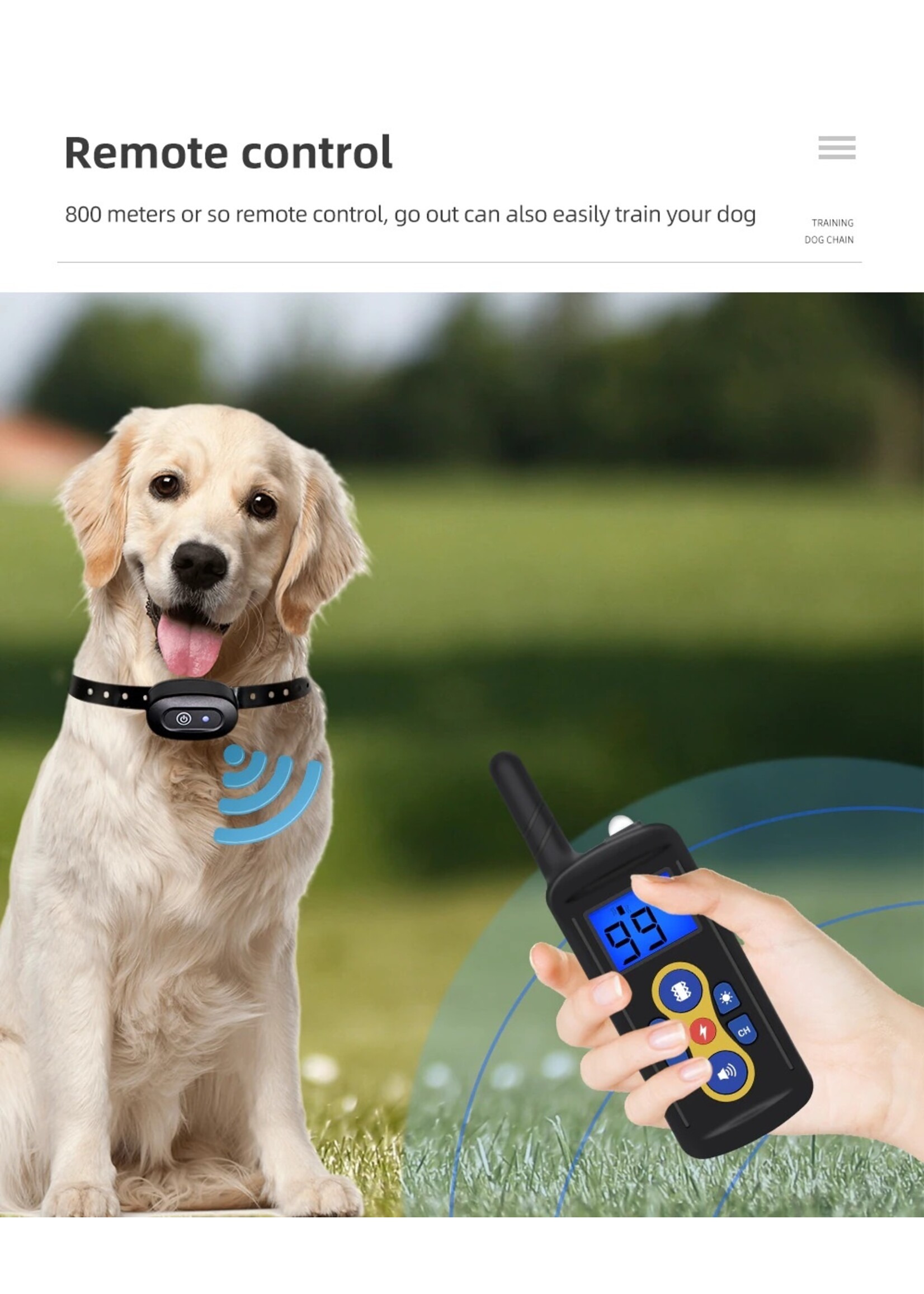 T-600 trainingshalsband op afstand – Trainen met uw hond – Trainingshalsband – Oplaadbare trainingshalsband