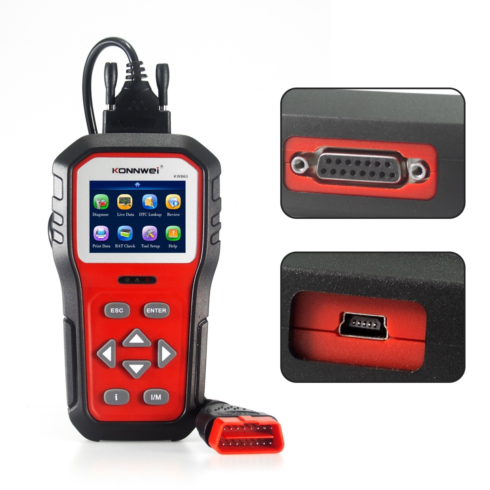 KONNWEI KONNWEI KW860 Automotive Scanner Tools OBD2 Scanner Diagnostisch Tool Scanner Automotor Code Reader OBD2 Volledige Modus