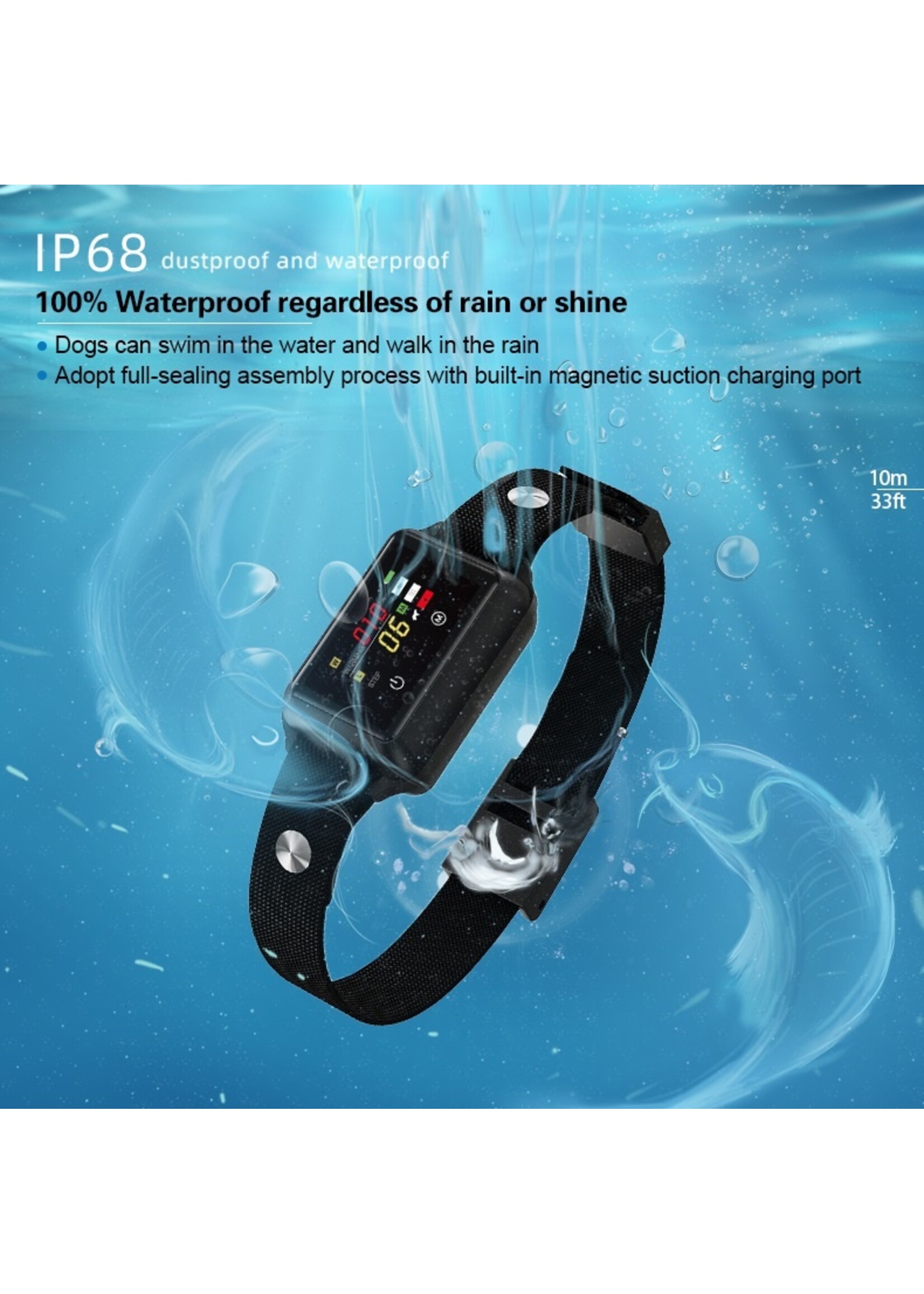 Ultramoderne Automatische Anti-Blafband BOB-800 met touchscreen en data check na gebruik – waterproof