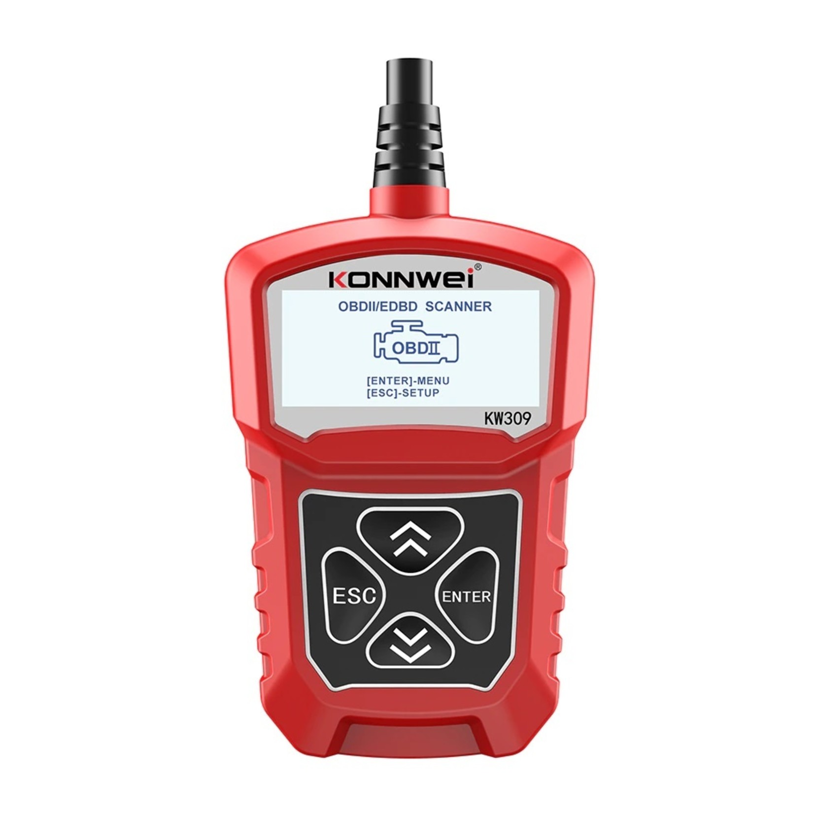 KONNWEI KONNWEI KW309 OBD2 Auto Diagnostische Scanner Tool OBDII Engine Fout Code Reader Rood/Zwart