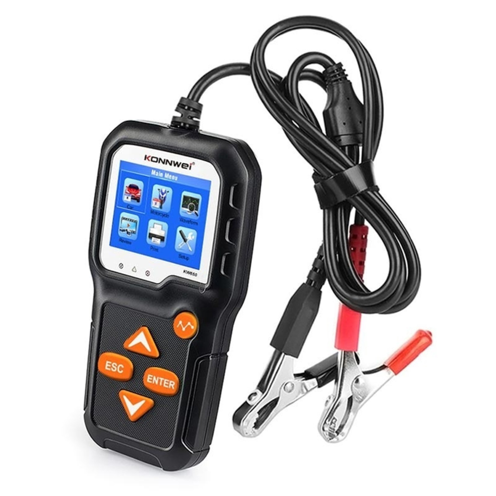 KONNWEI Konnwei KW650 Motor en Autobatterij Tester met 2.4" LCD-Display - 6V-12V