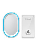 CACAZI Geen batterij nodig Draadloze deurbel 58 Melodieën Waterdichte deurbel Intelligente LED Ring Bell