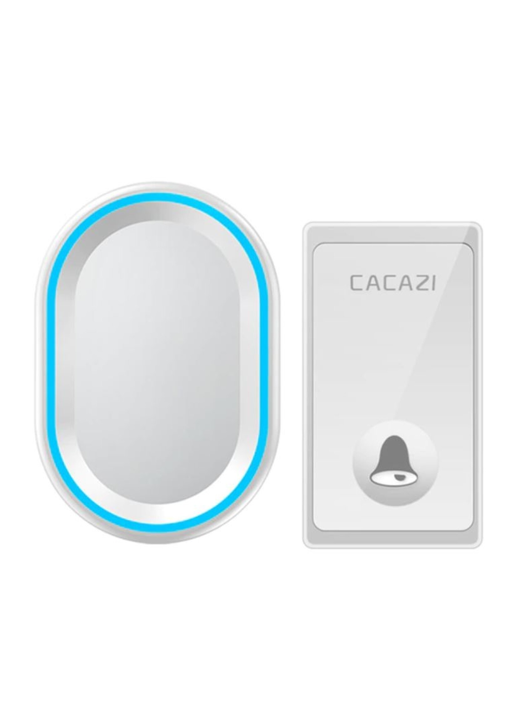 CACAZI Geen batterij nodig Draadloze deurbel 58 Melodieën Waterdichte deurbel Intelligente LED Ring Bell