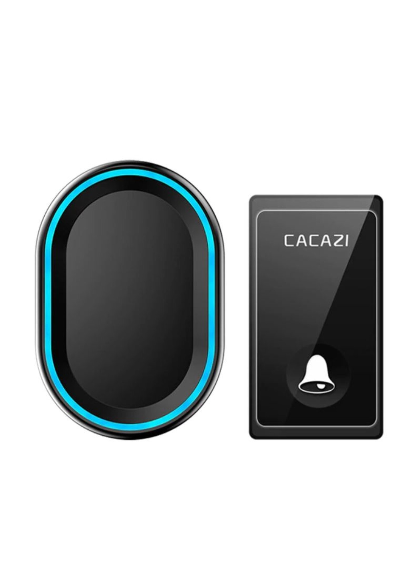 CACAZI Geen batterij nodig Draadloze deurbel 58 Melodieën Waterdichte deurbel Intelligente LED Ring Bell