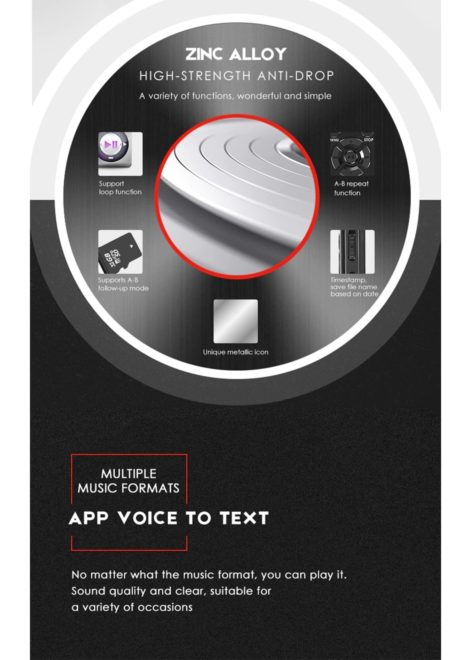 Digitale voice recorder TIG-VRD105 – 8GB