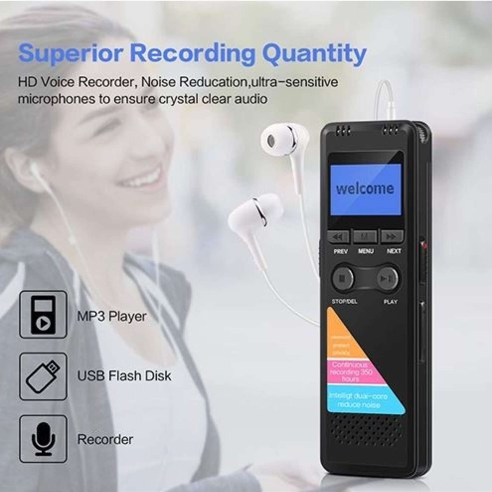 Digitale voice recorder TIG-700– 8GB