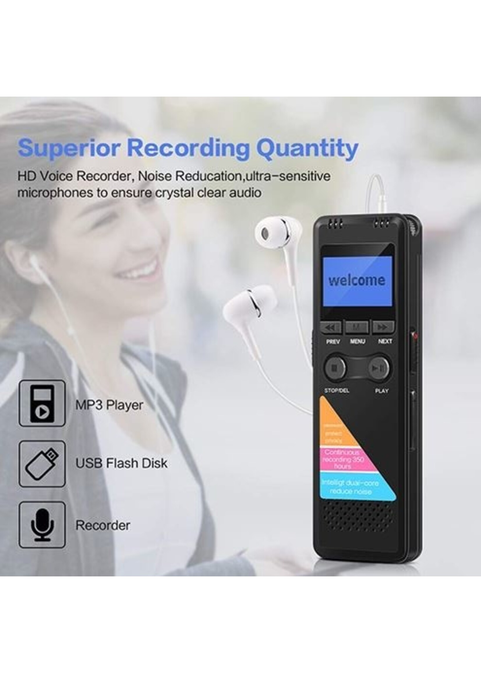 Digitale voice recorder TIG-700– 8GB