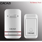 CACAZI Draadloze deurbel Zelf aangedreven Waterdichte LED-lamp Geen batterij Home Draadloze bel