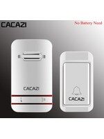 CACAZI Draadloze deurbel Zelf aangedreven Waterdichte LED-lamp Geen batterij Home Draadloze bel