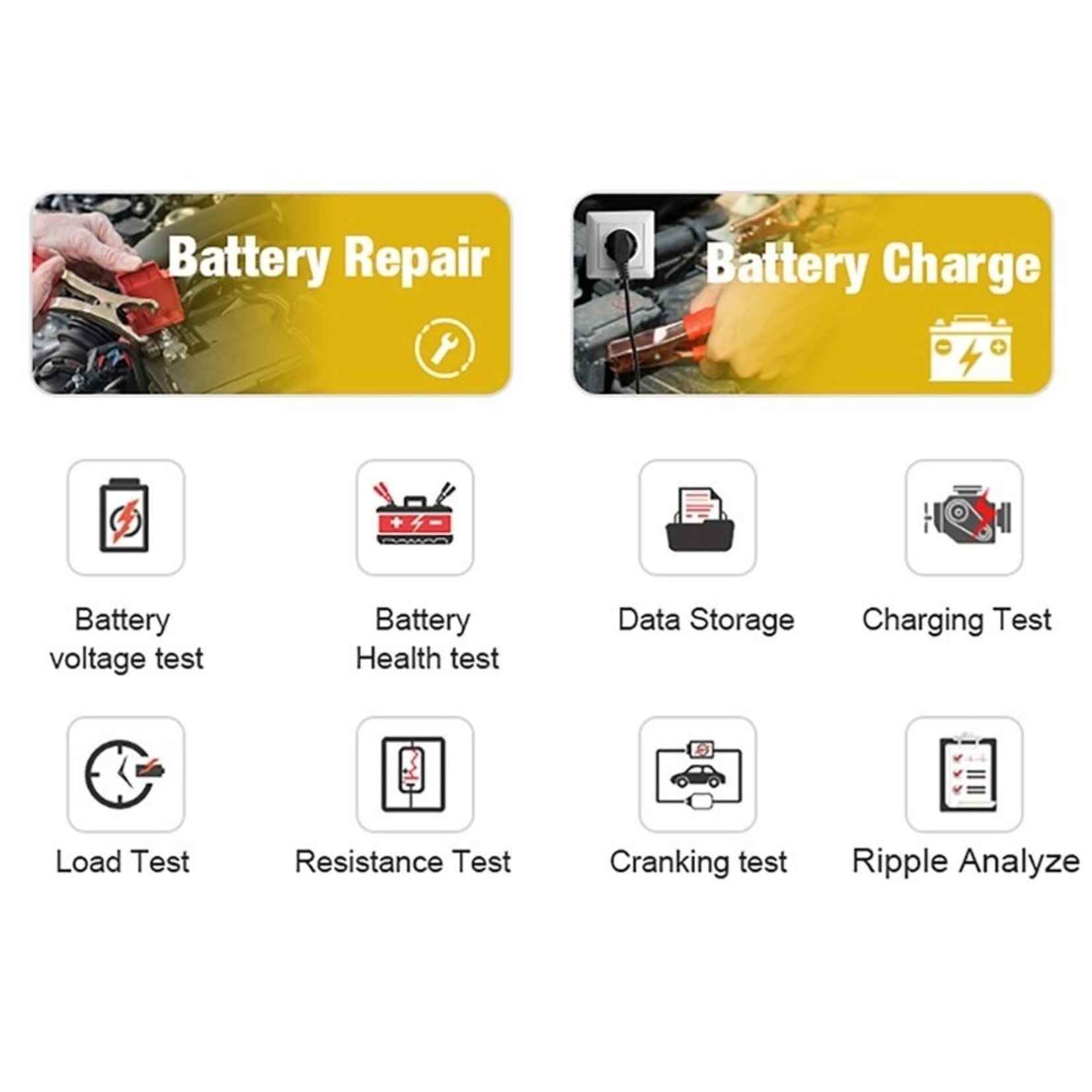 KONNWEI KONNWEI KW510 Auto Batterij Analyzer met reparatie- en oplaad- en testfunctie