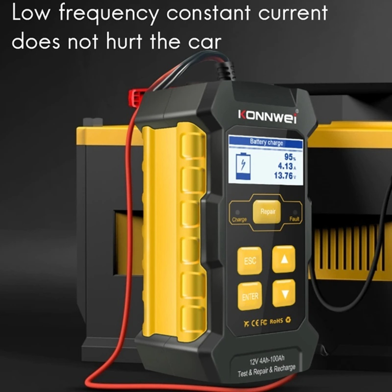 KONNWEI KONNWEI KW510 Auto Batterij Analyzer met reparatie- en oplaad- en testfunctie