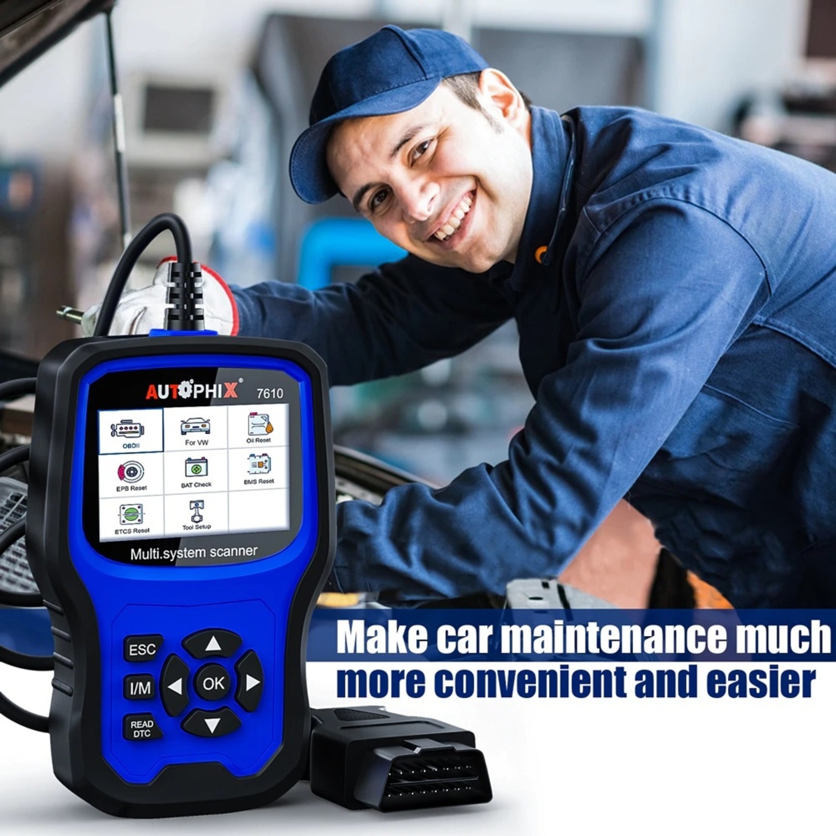 Autophix Autophix 7610 OBD2 Auto Diagnostische Hulpmiddelen OBD 2 EOBD Code Reader ABS SRS Olie EPB DPF TPMS Reset Auto Scanner Voor Audi Skoda Seat6