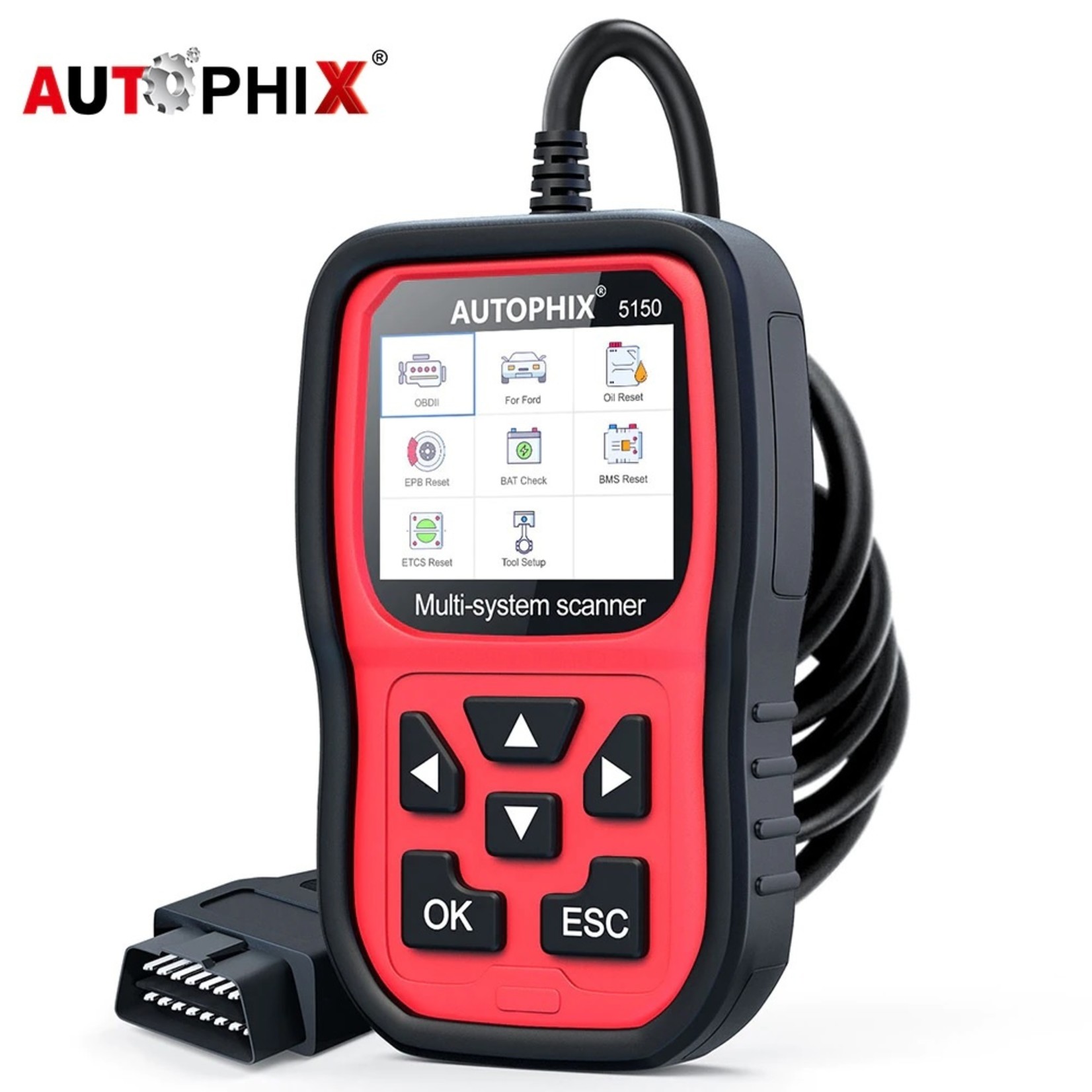 Autophix Autophix 5150 OBD2 Scanner Volledige System Abs Epb Bms Olie Reset Obd 2 Code Reader Automotive Scanner Auto Diagnostisch