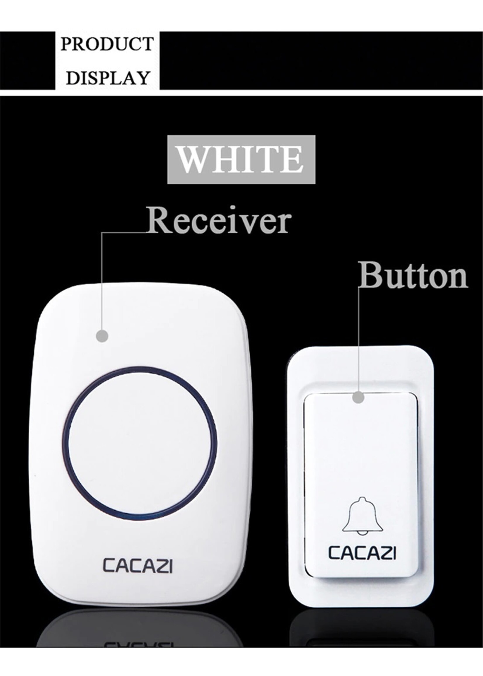 CACAZI Geen Batterij Nodig Deurbel Draadloze Waterdichte US EU UK Plug LED Self-powered Deurbel 120 M Remote Home Ring Bellen Bell