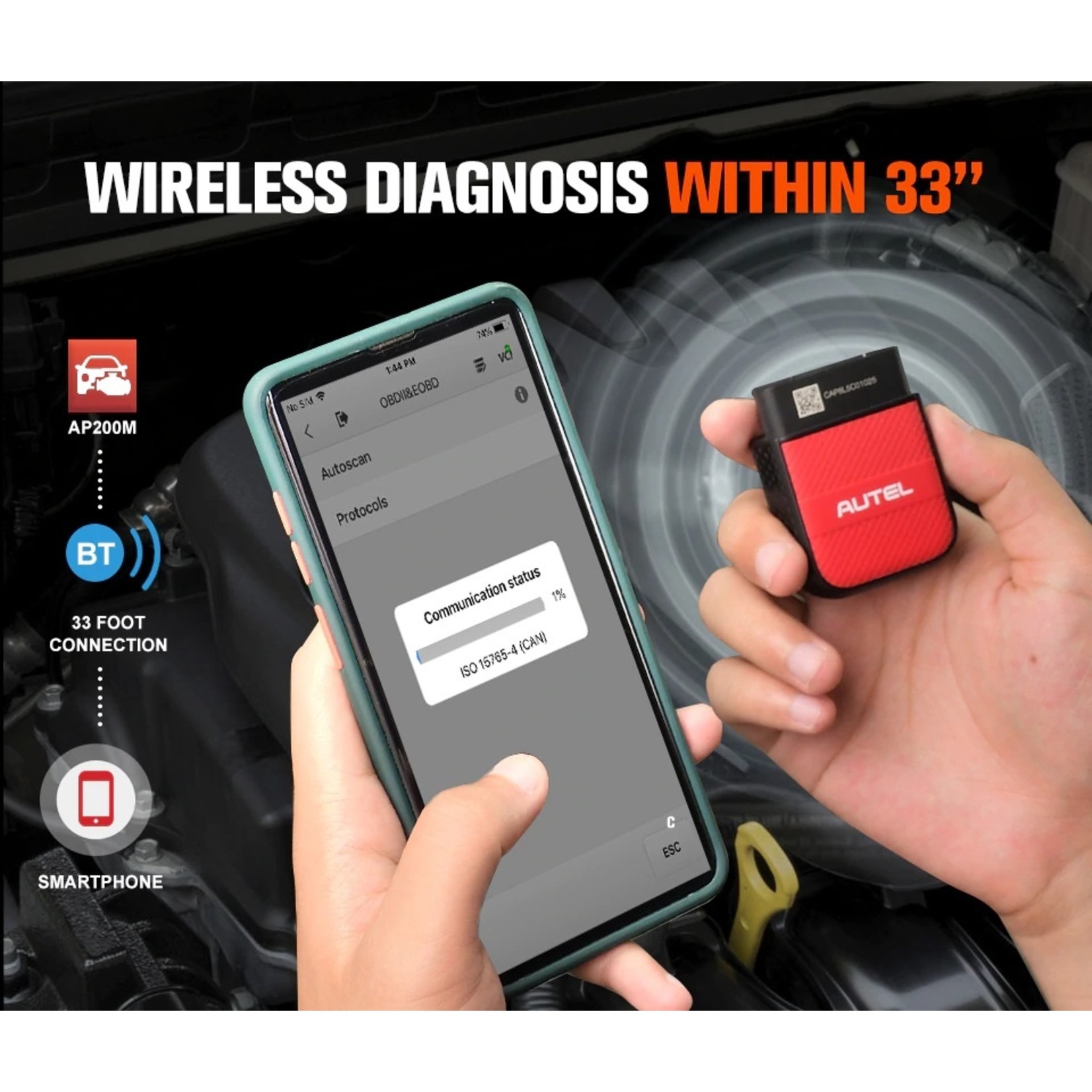 Autel Autel AP200M OBD OBD2 Bluetooth Scanner Auto Diagnostisch Tool OBDII PK Easydiag 3.0 MD802 AP200 obd 2 diagnostisch