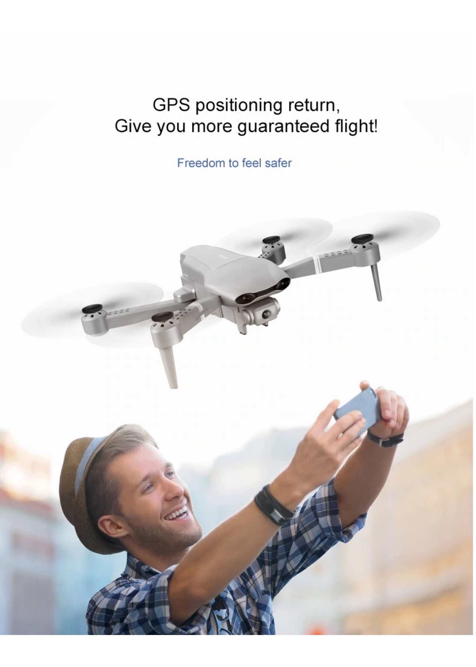 Drone GPS 4K 5G WiFi live video FPV 4K/1080P HD Groothoekcamera Opvouwbaar Hoogte houden Duurzaam RC Drone