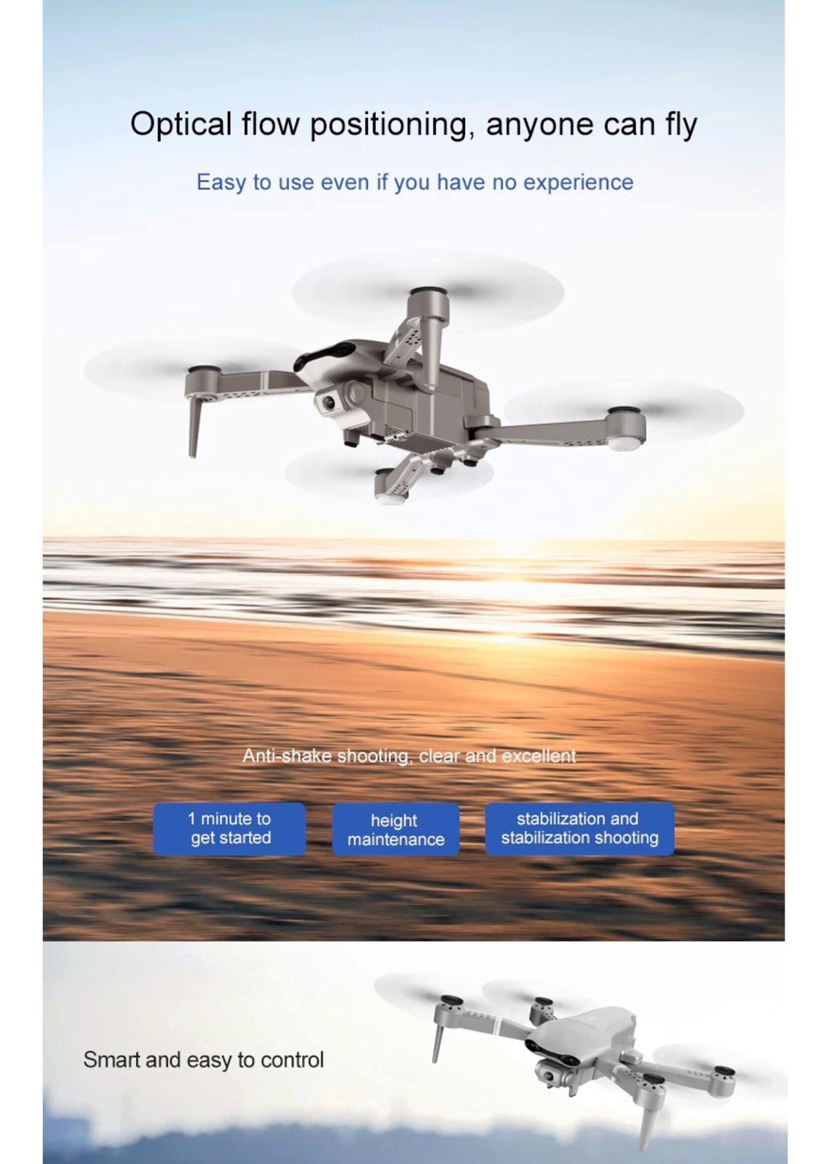 Drone GPS 4K 5G WiFi live video FPV 4K/1080P HD Groothoekcamera Opvouwbaar Hoogte houden Duurzaam RC Drone